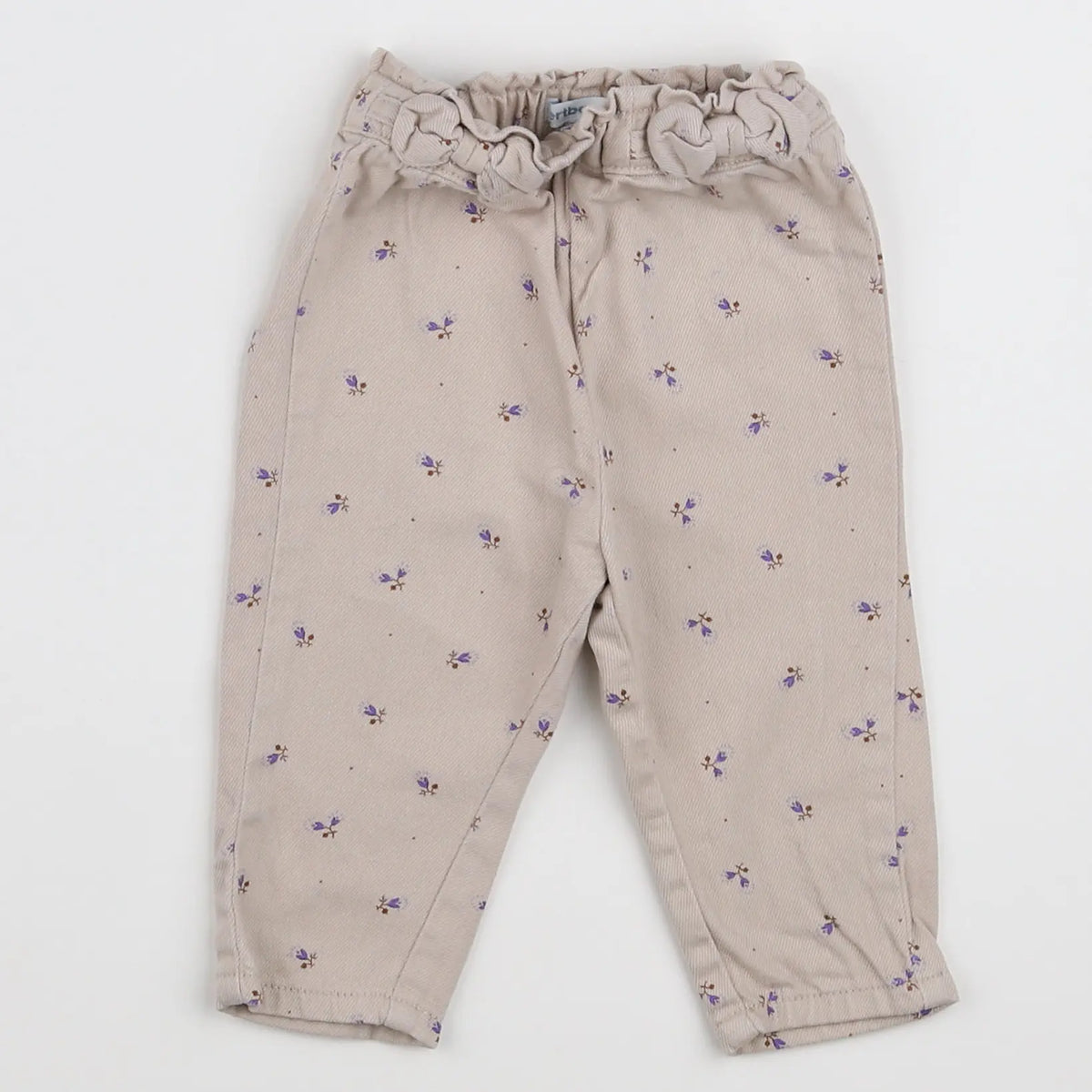 Vertbaudet - pantalon beige - 9 mois