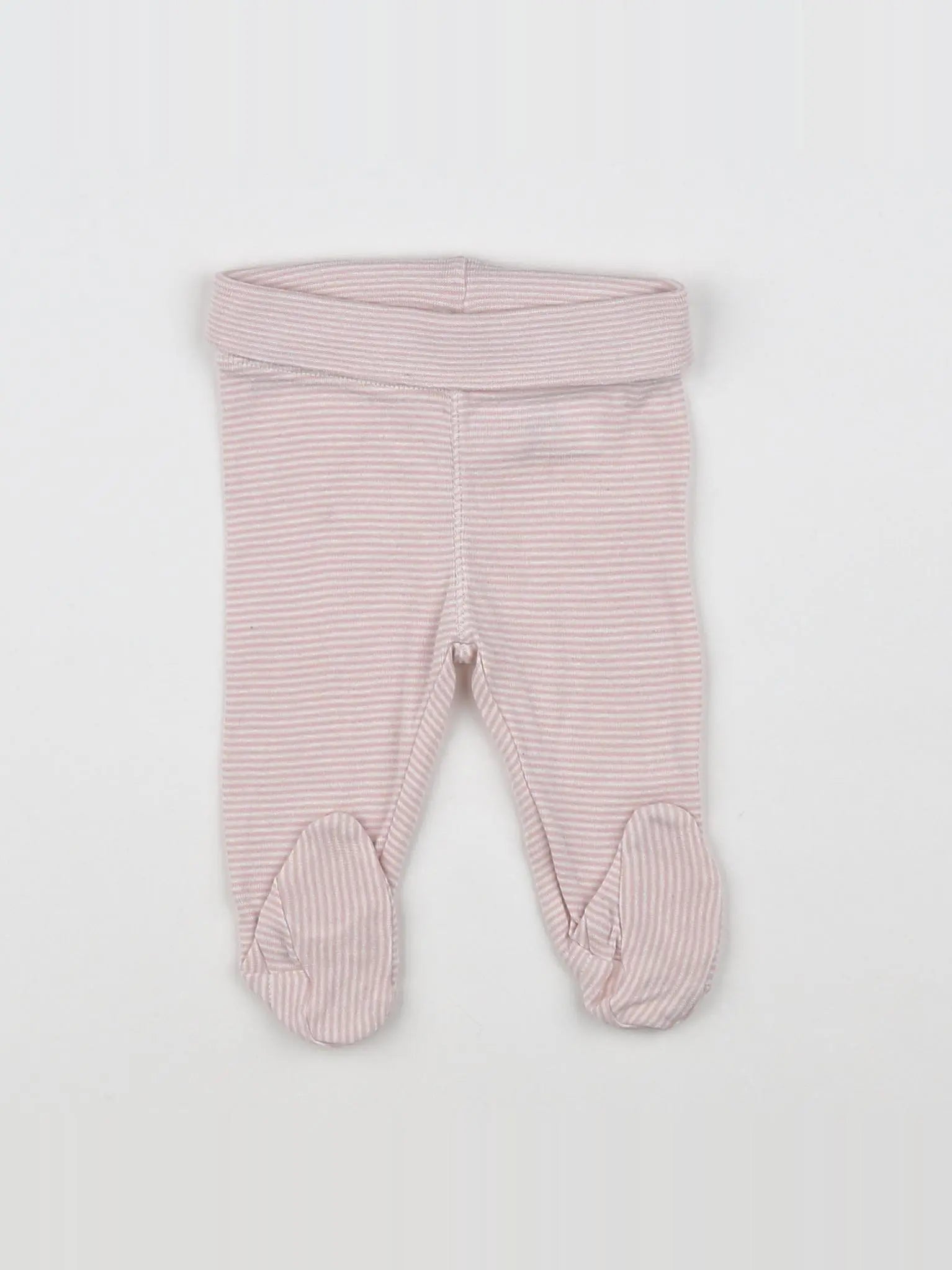 H&M - legging blanc, rose - 1 mois