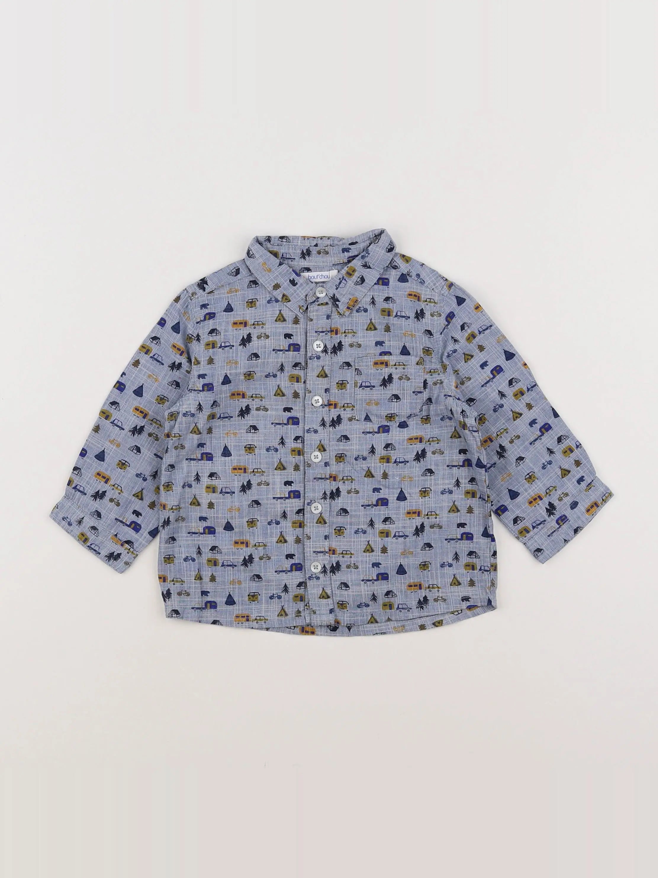 Boutchou - chemise bleu, multicolore - 9 mois