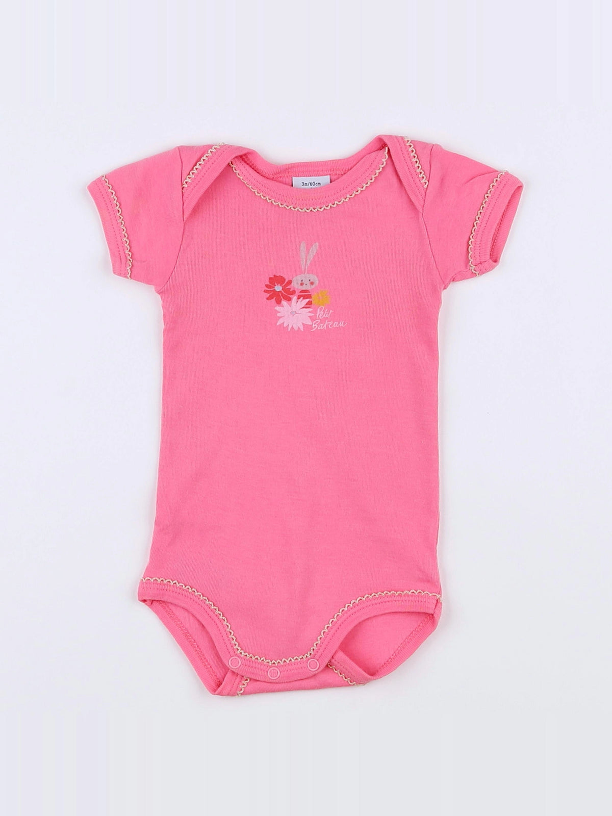 Petit Bateau - body rose - 3 mois