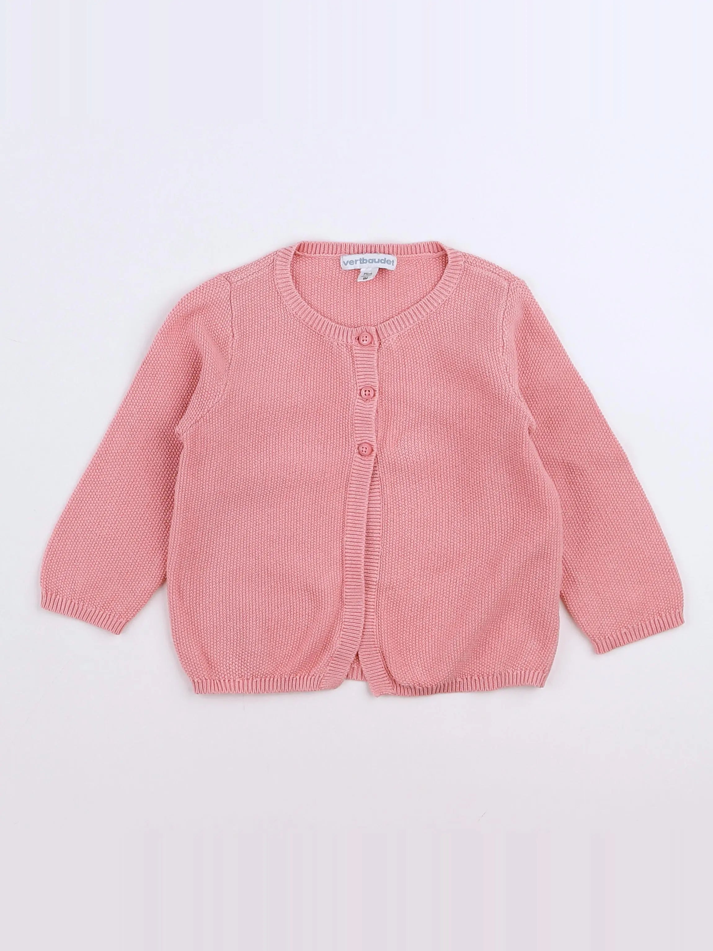 Vertbaudet - gilet rose - 9 mois