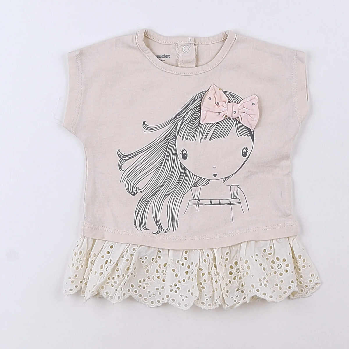 Vertbaudet - tee-shirt beige - 3 mois
