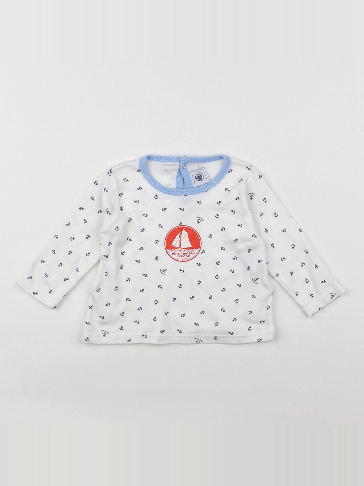 Petit Bateau - pyjama coton blanc - 12 mois