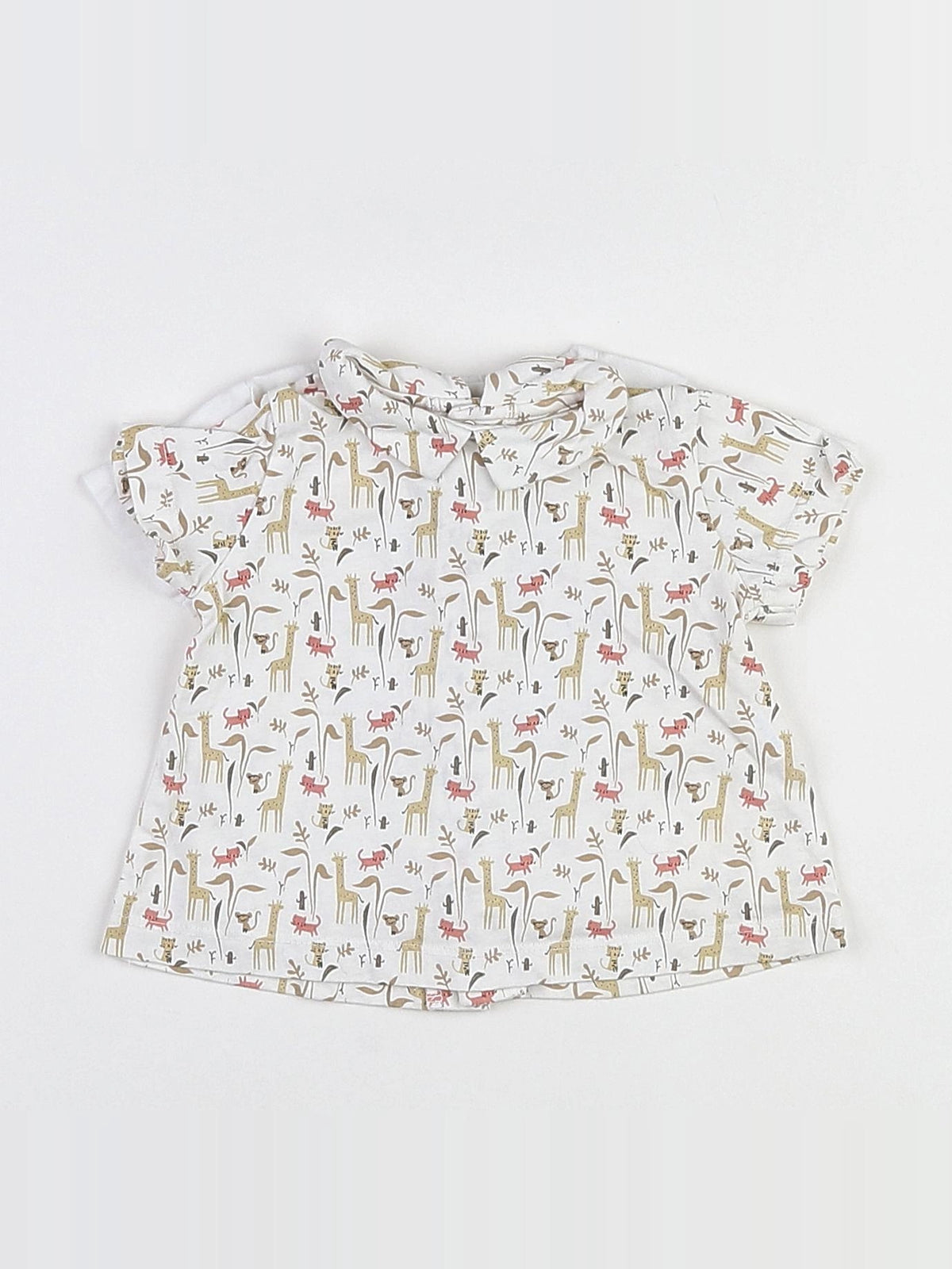 Boutchou - tee-shirt blanc, beige - 3 mois