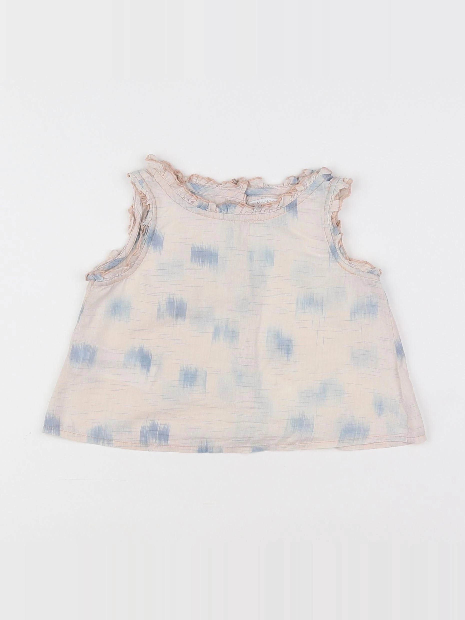 Mango - blouse beige, bleu - 9/12 mois