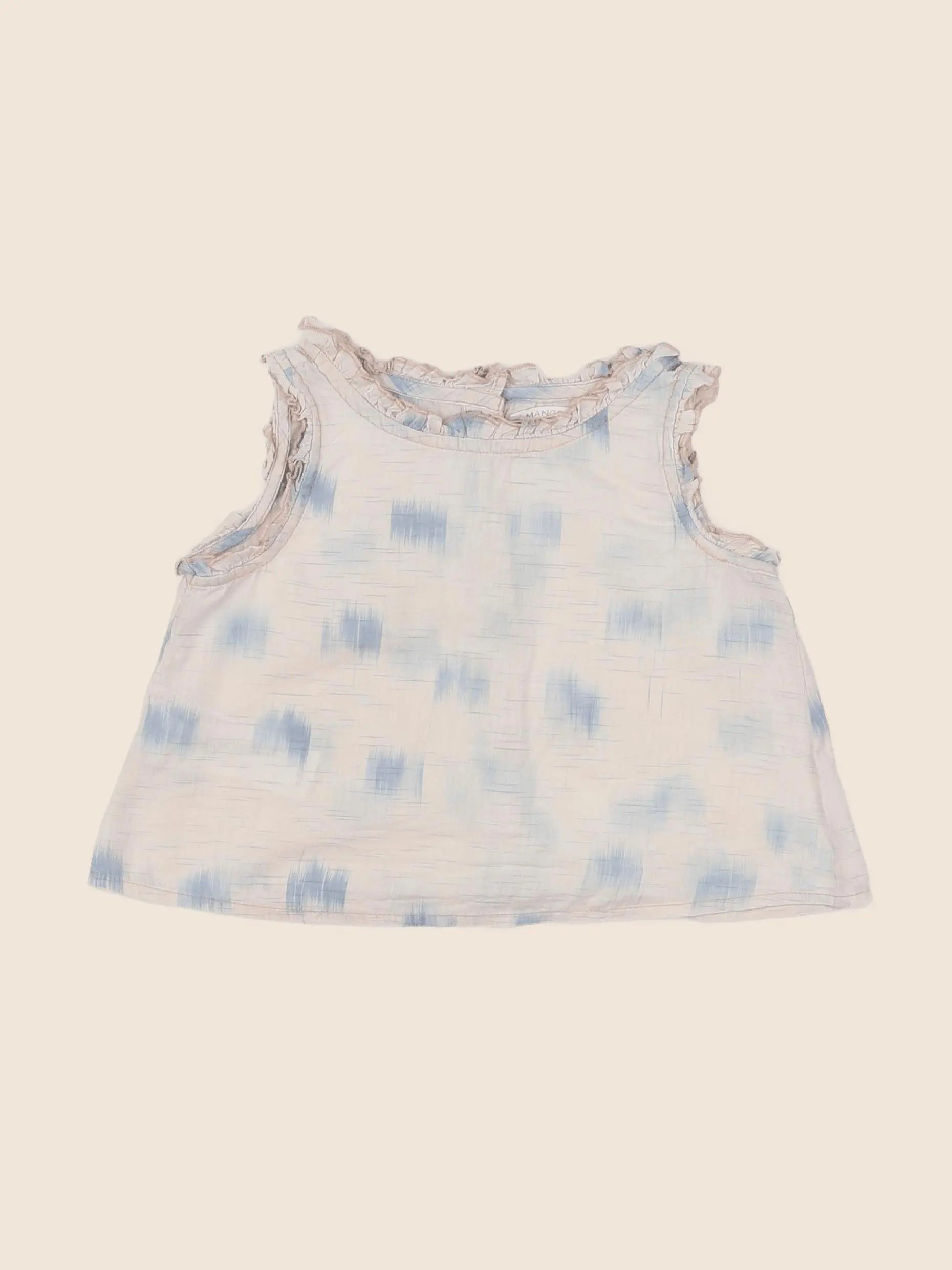 Mango - blouse beige, bleu - 9/12 mois