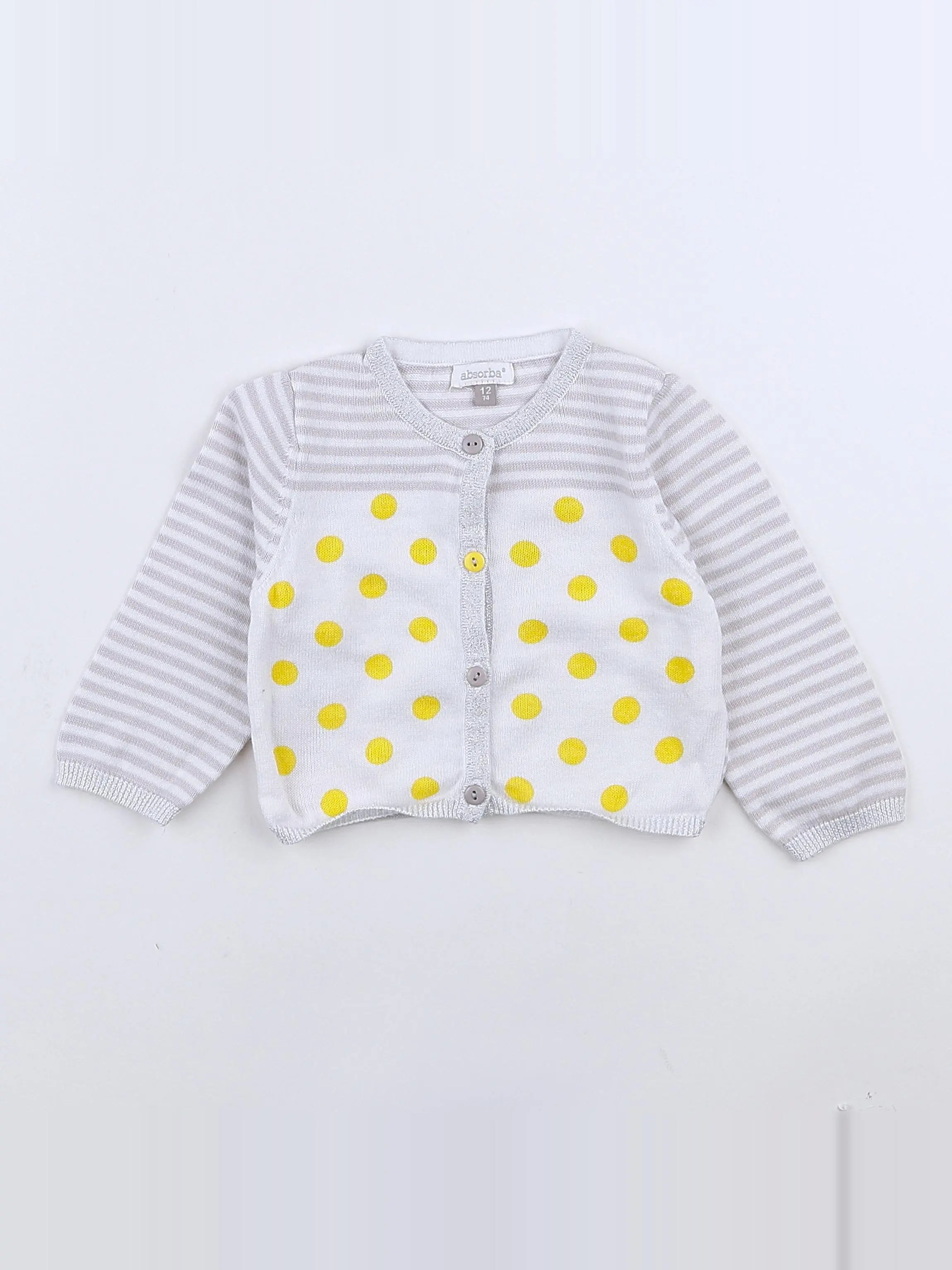 Absorba - gilet gris, jaune - 12 mois