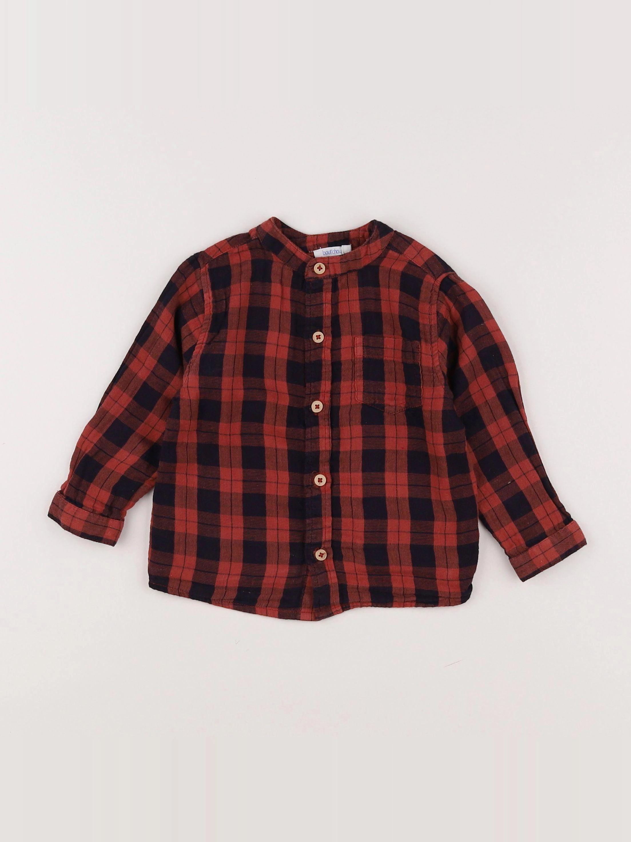 Boutchou - chemise bleu, rouge - 18 mois