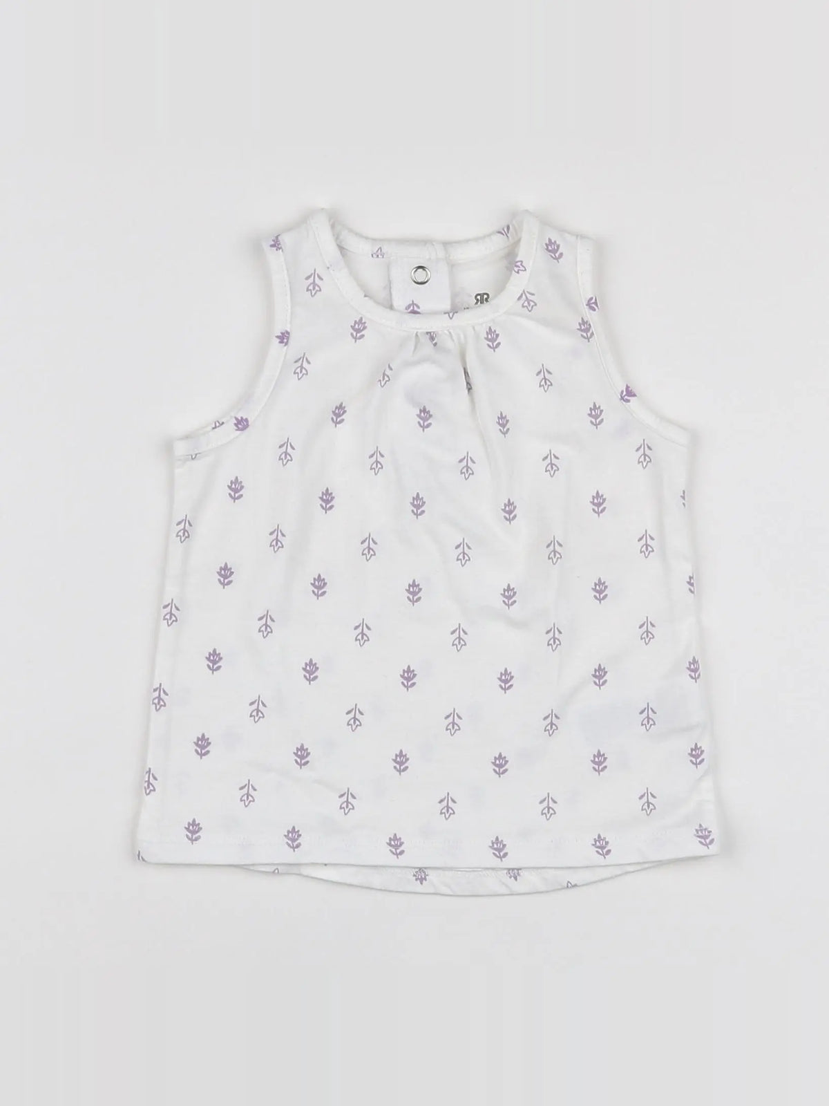 La Redoute - débardeur blanc, violet - 12 mois