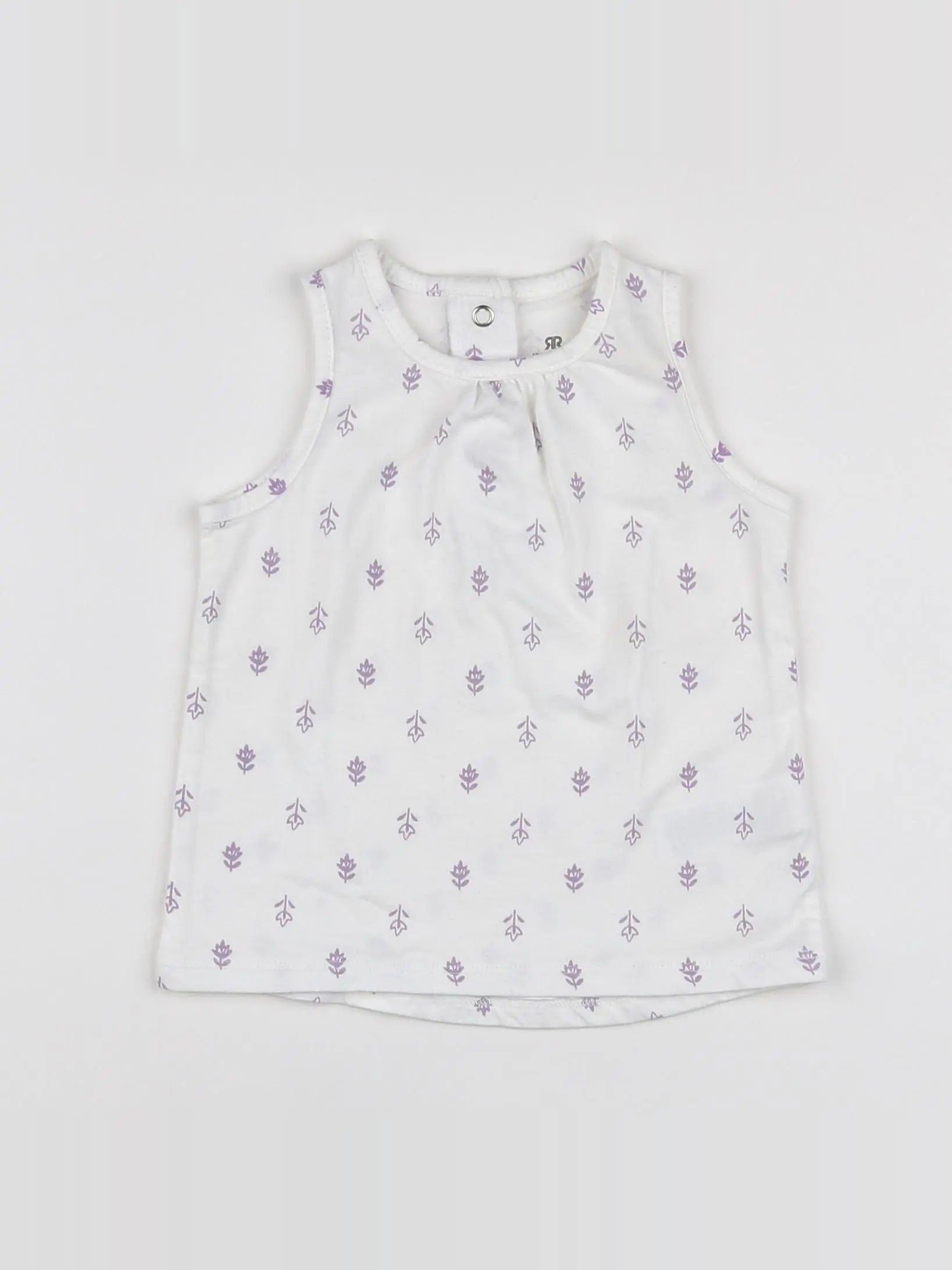 La Redoute - débardeur blanc, violet - 12 mois