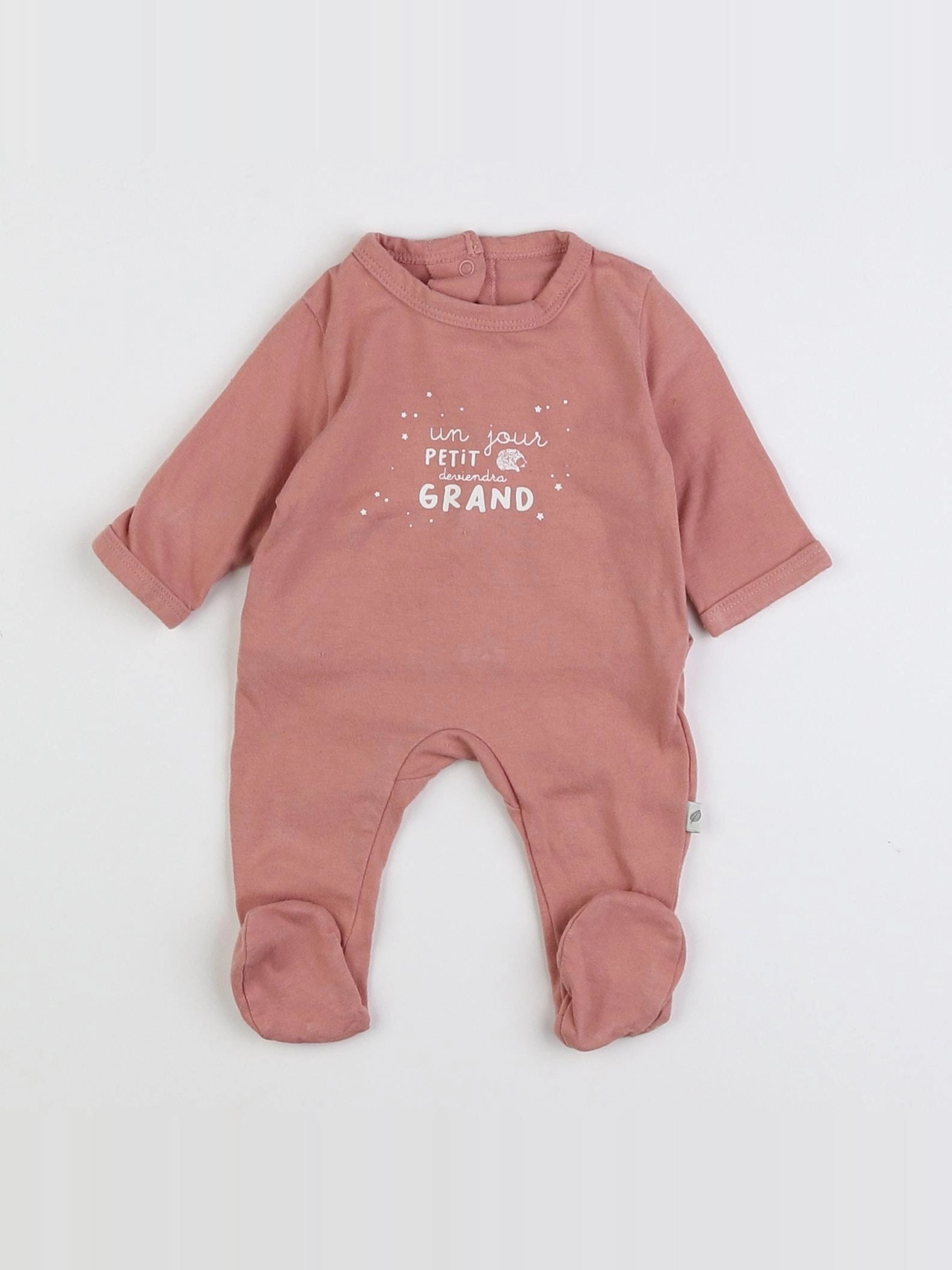 Vertbaudet - pyjama coton rose - 0/1 mois