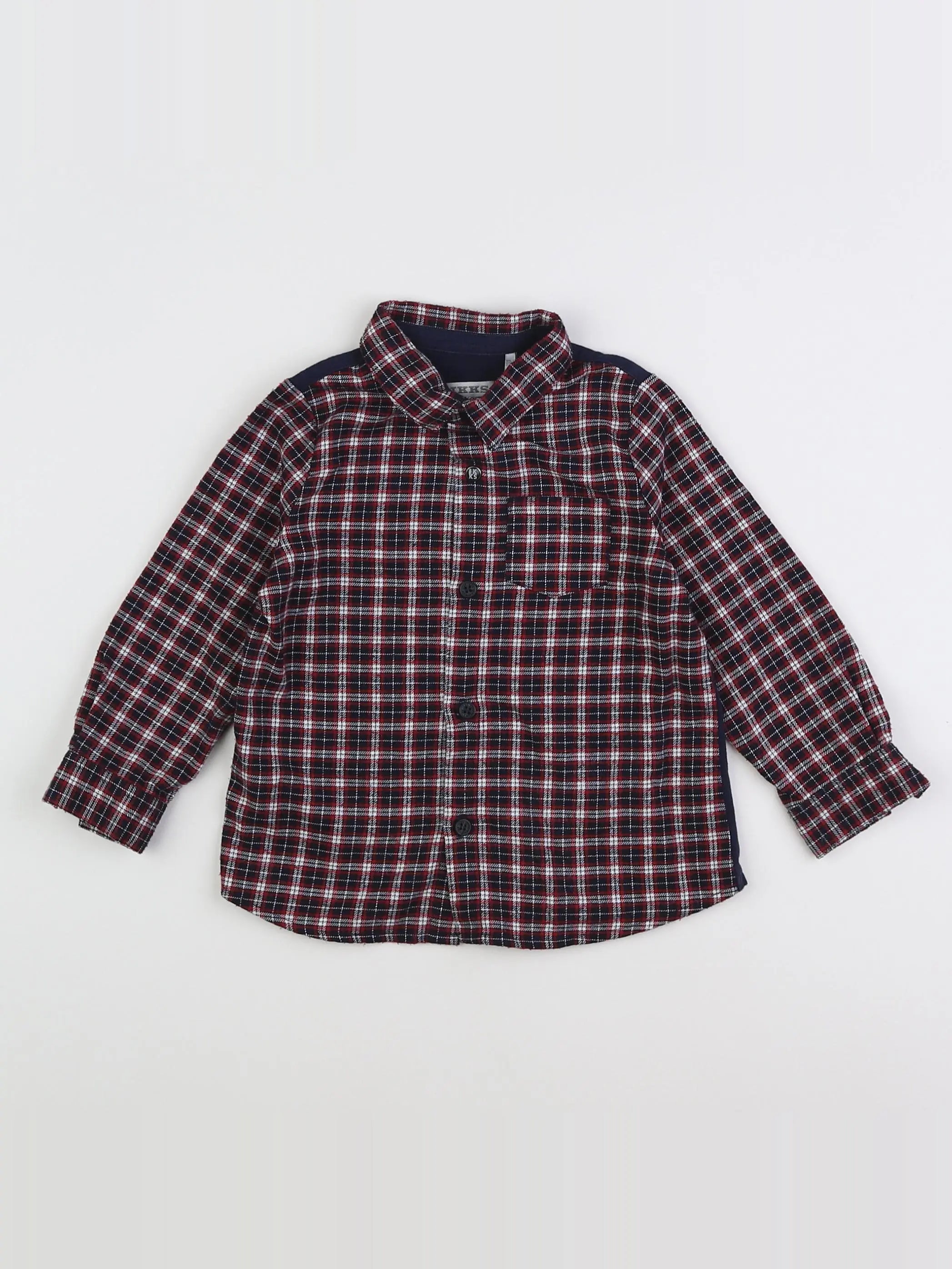 IKKS - chemise imprimé au dos bleu, rouge - 18 mois