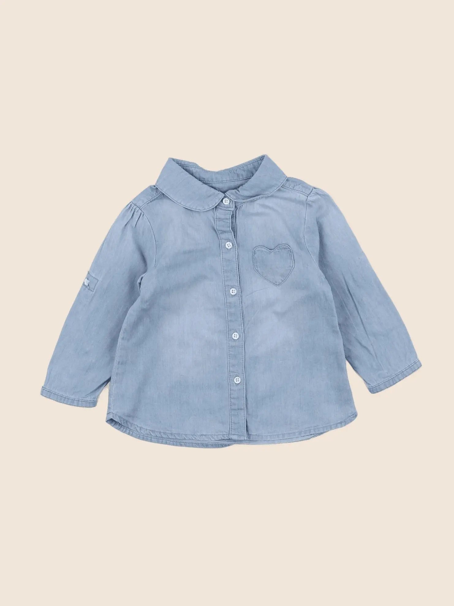 Vertbaudet - blouse bleu - 12 mois