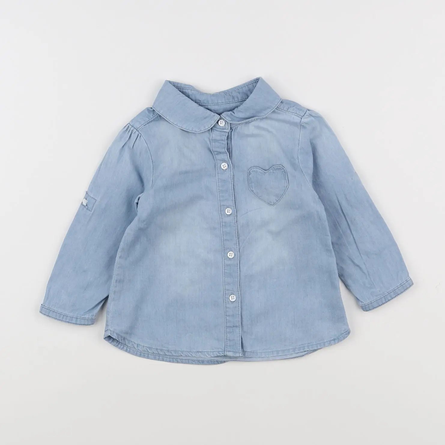 Vertbaudet - blouse bleu - 12 mois