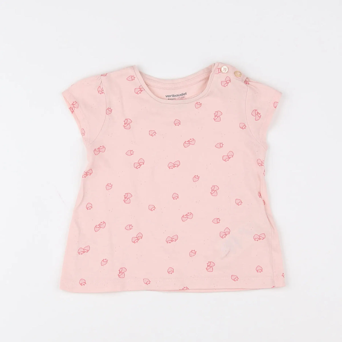 Vertbaudet - tee-shirt rose - 9 mois