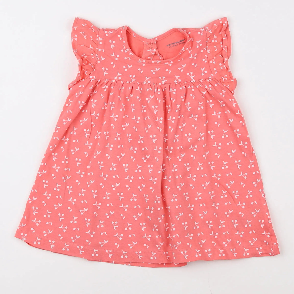 Vertbaudet - robe rose, blanc - 12 mois