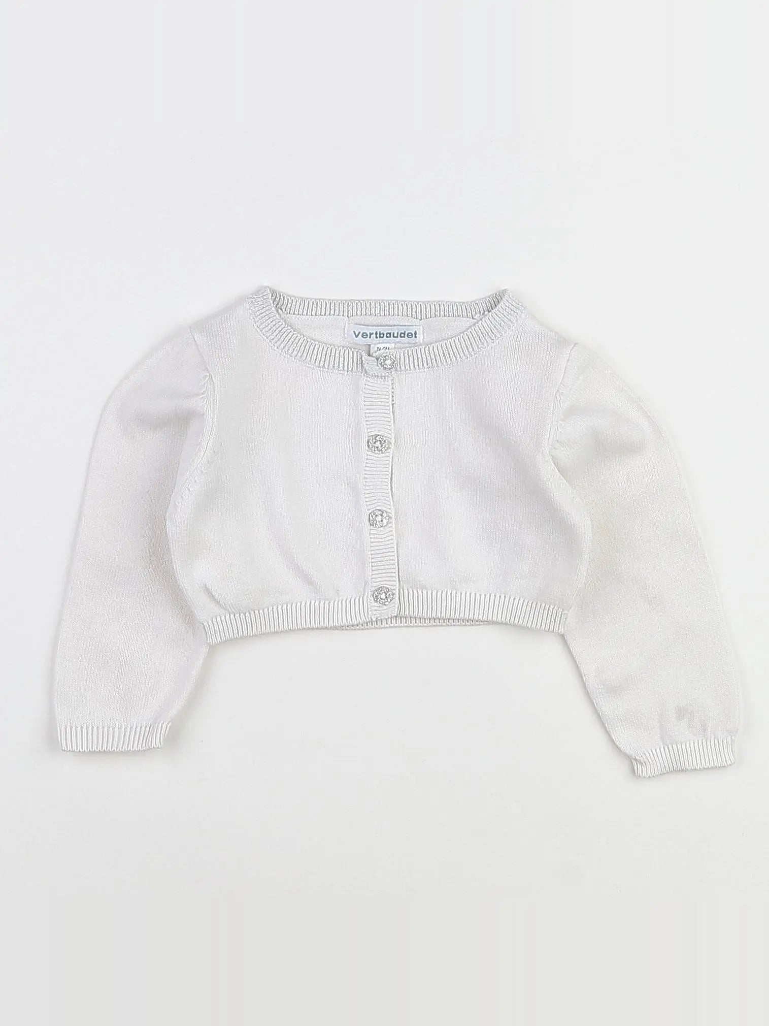 Vertbaudet - gilet blanc - 12 mois