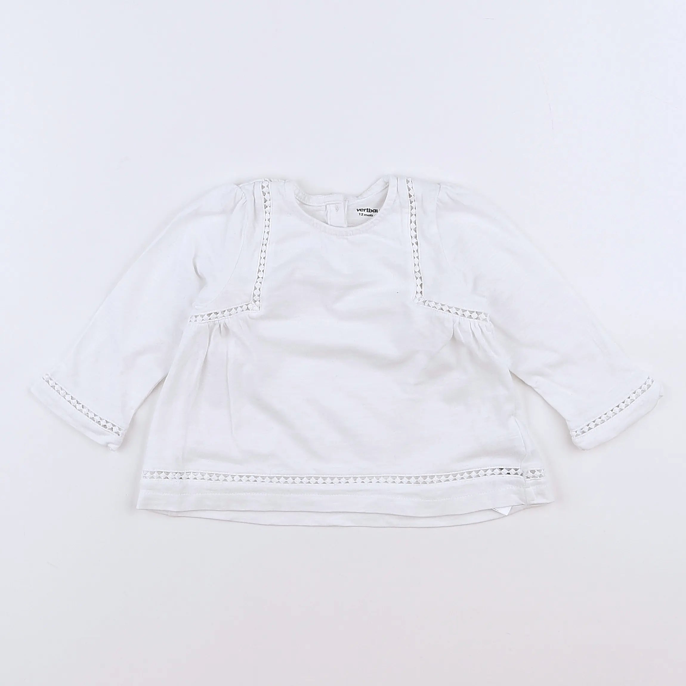 Vertbaudet - tee-shirt blanc - 12 mois