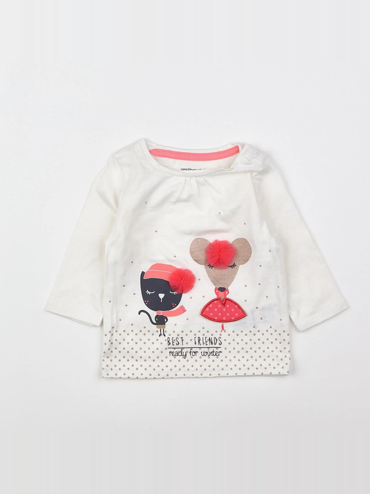 Vertbaudet - tee-shirt blanc - 3 mois