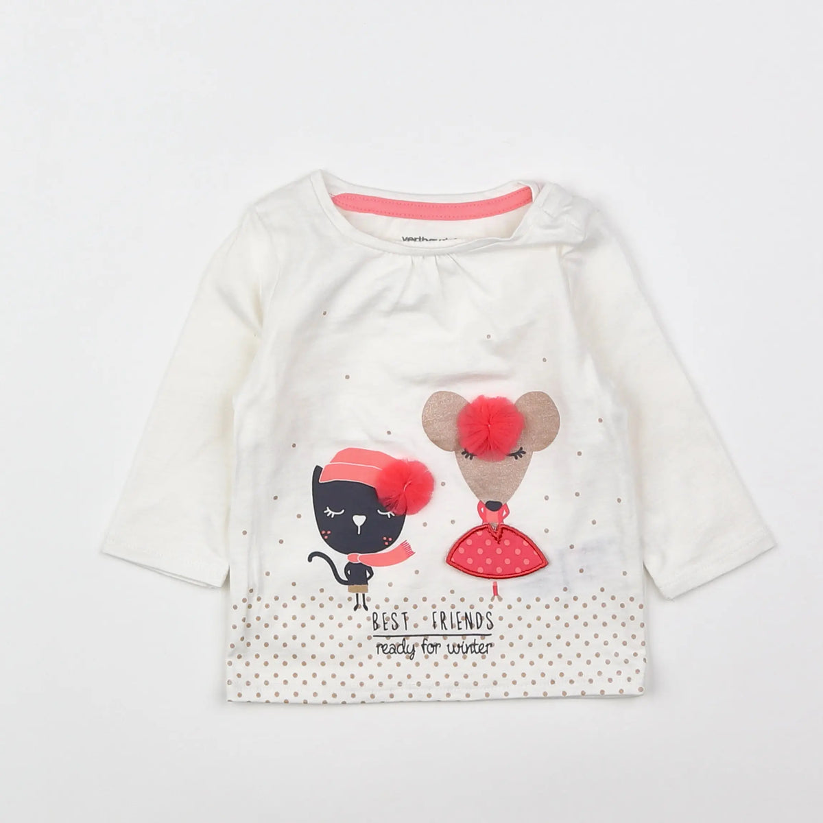 Vertbaudet - tee-shirt blanc - 3 mois