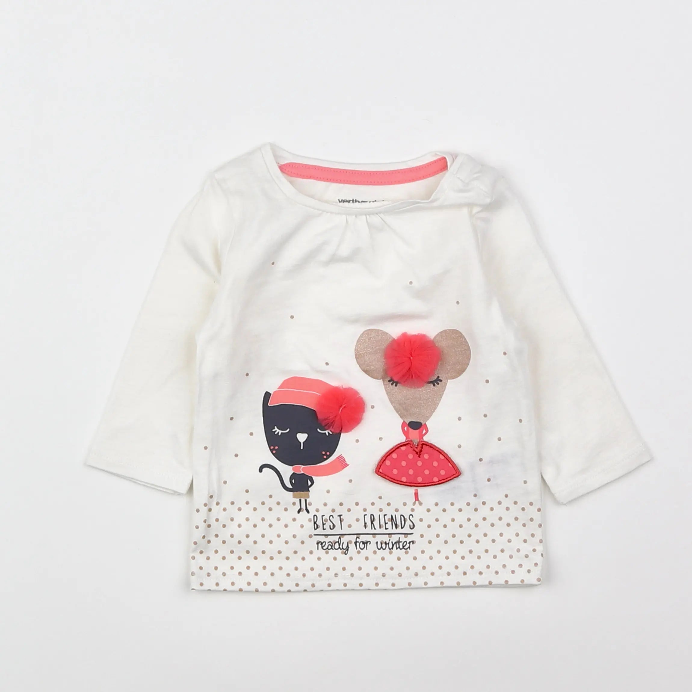 Vertbaudet - tee-shirt blanc - 3 mois