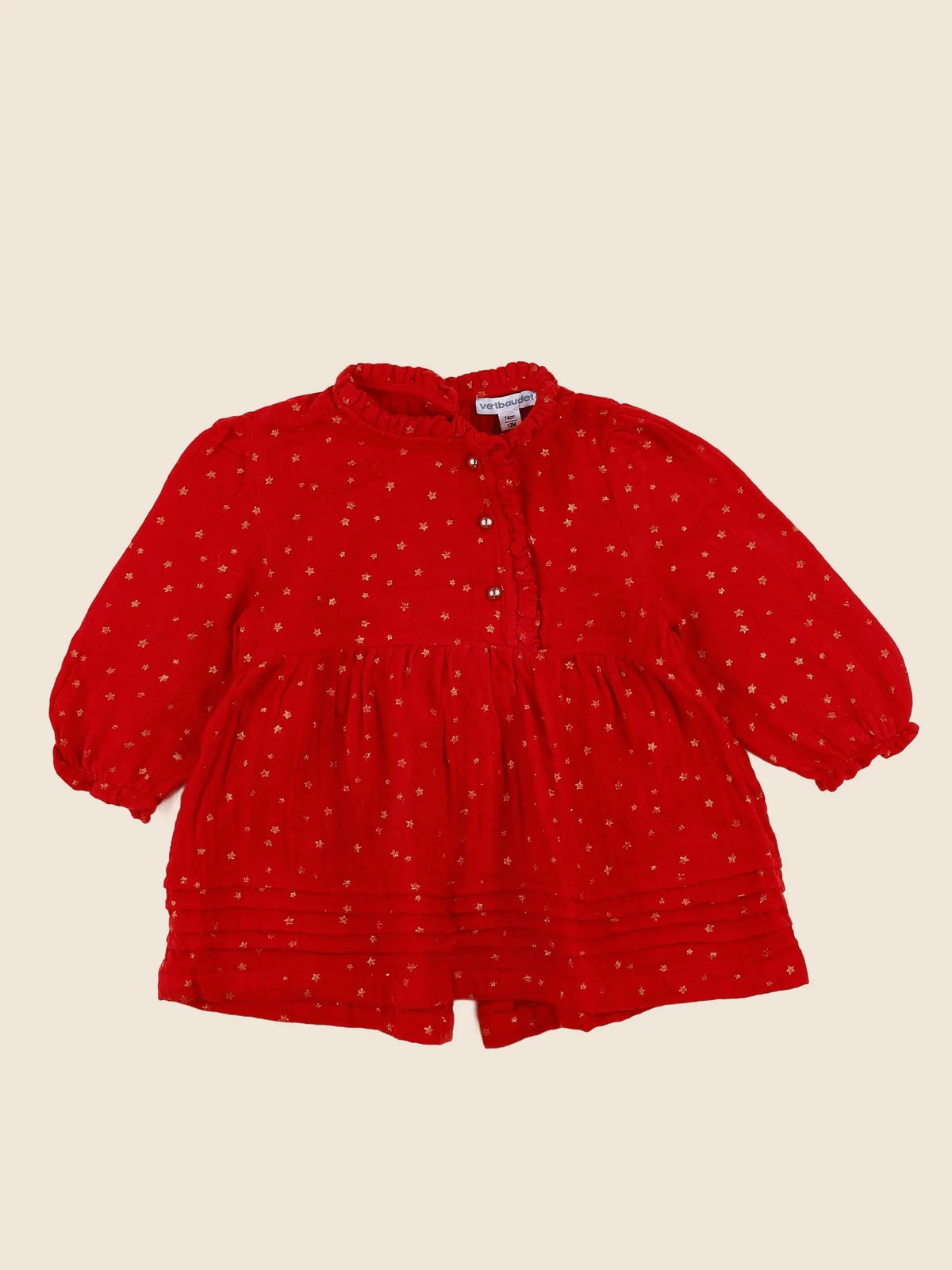 Vertbaudet - robe rouge - 12 mois