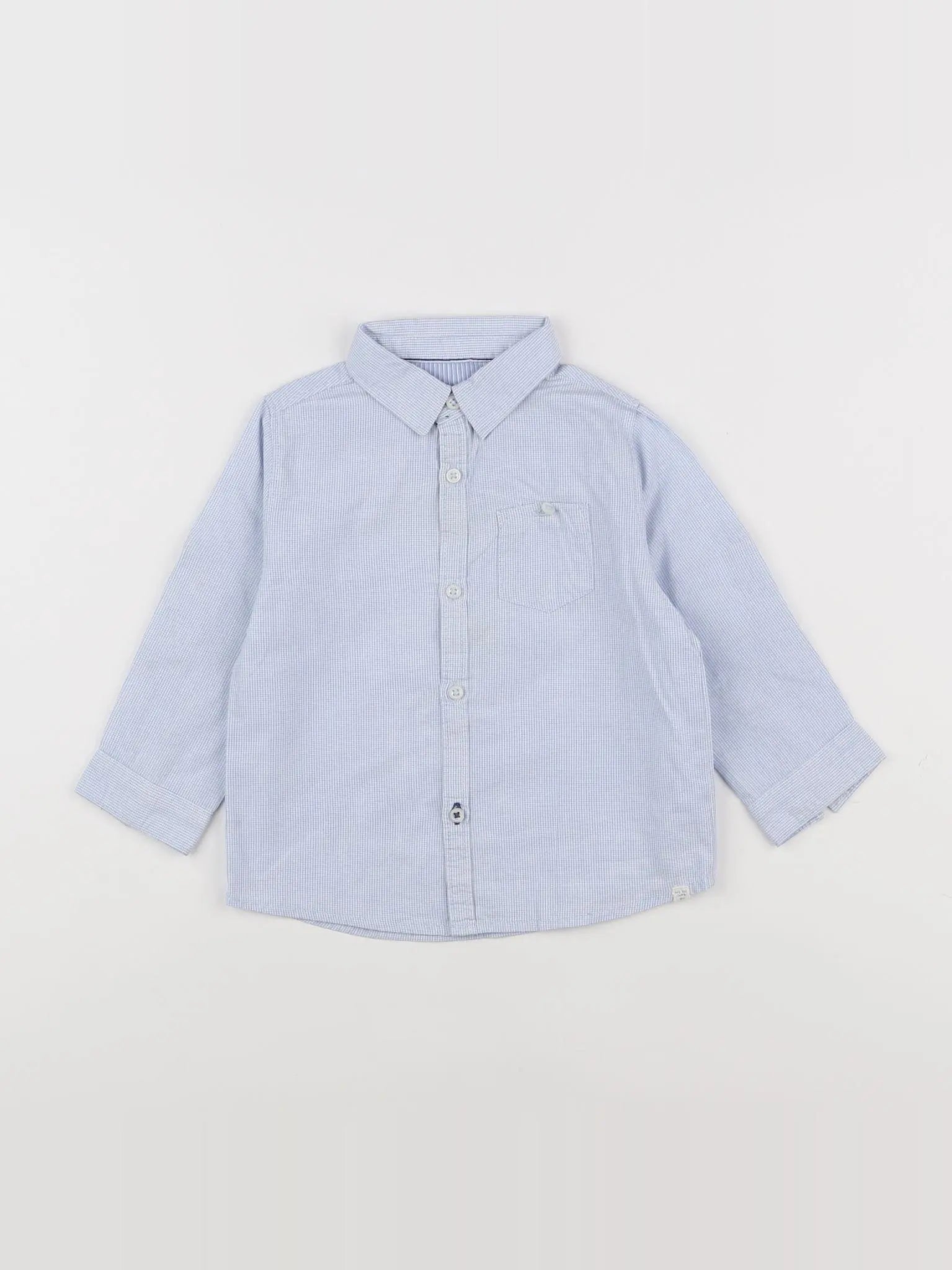 Zara - chemise blanc, bleu - 9/12 mois