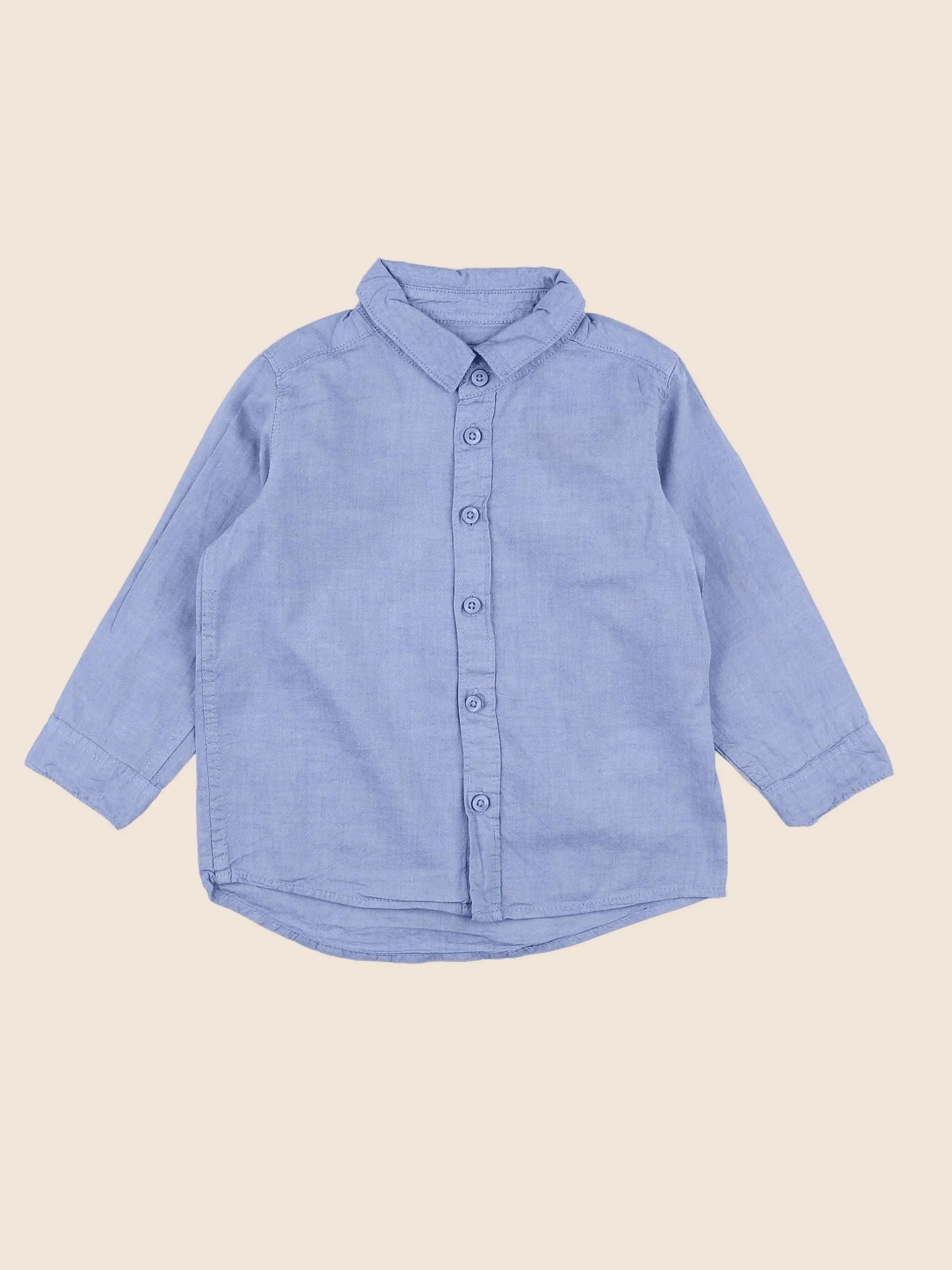 H&M - chemise bleu - 12/18 mois