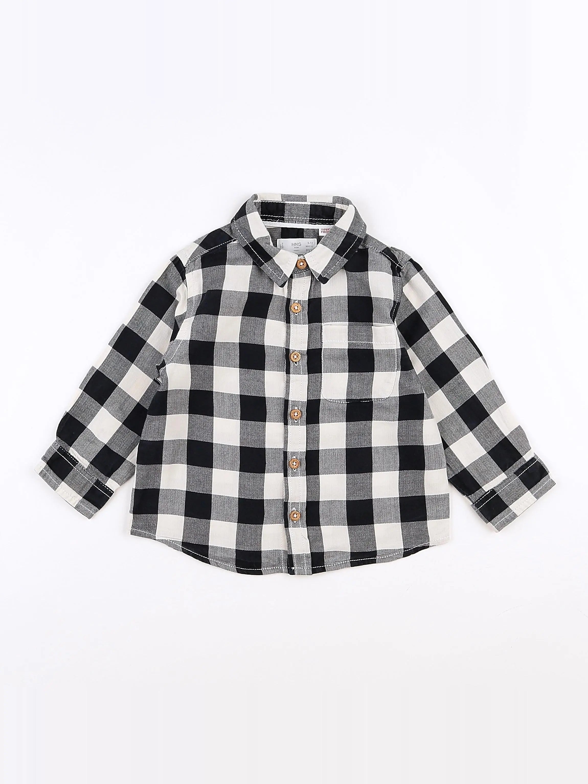 Mango - chemise noir, blanc - 9/12 mois