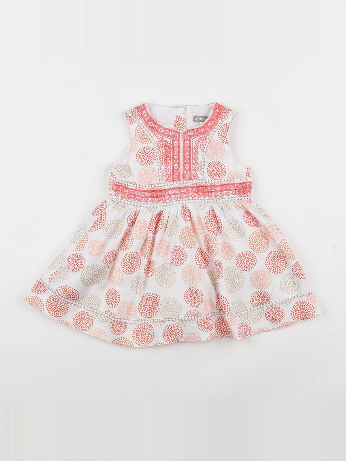 Vertbaudet - robe blanc, orange - 18 mois