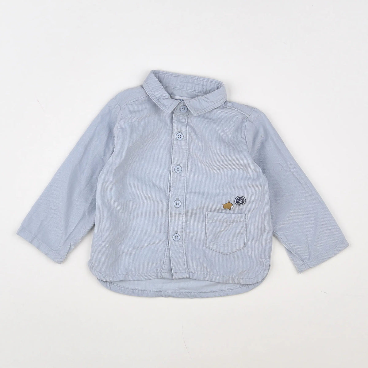 Vertbaudet - chemise bleu - 12 mois