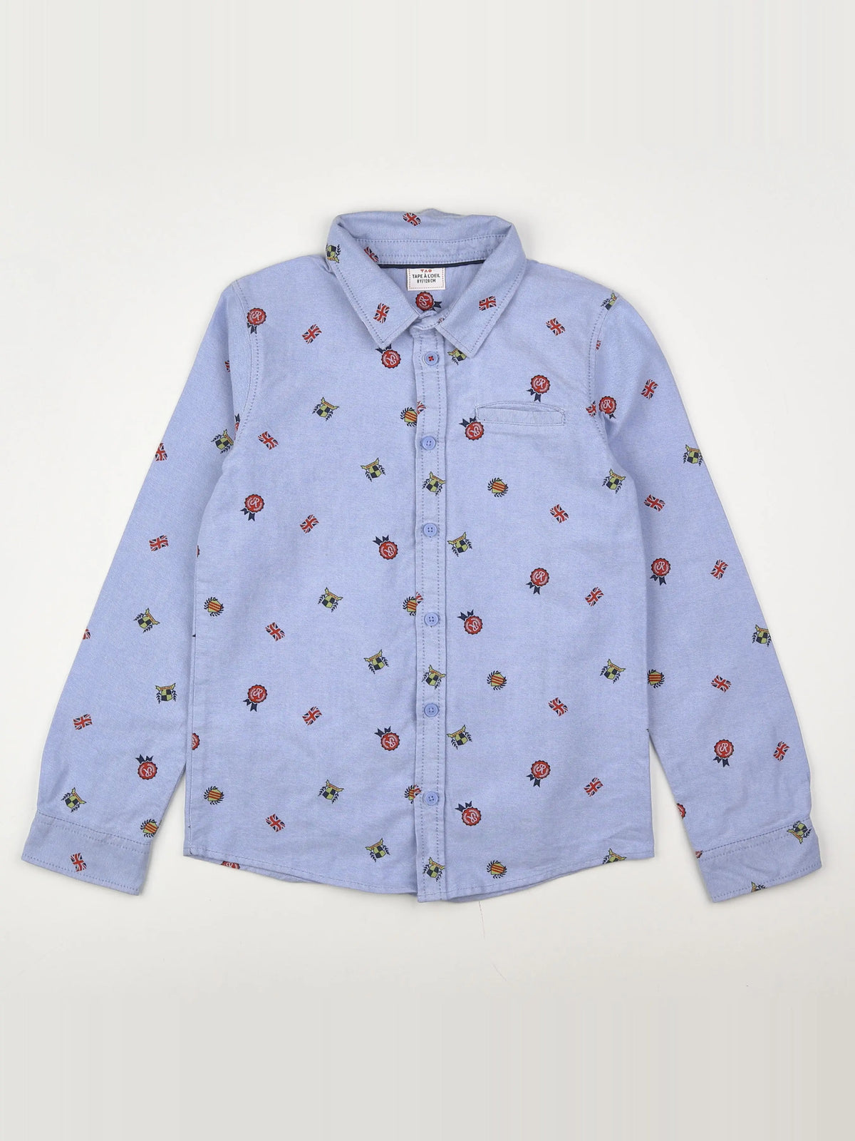Tape à l'oeil - chemise bleu, rouge - 8 ans
