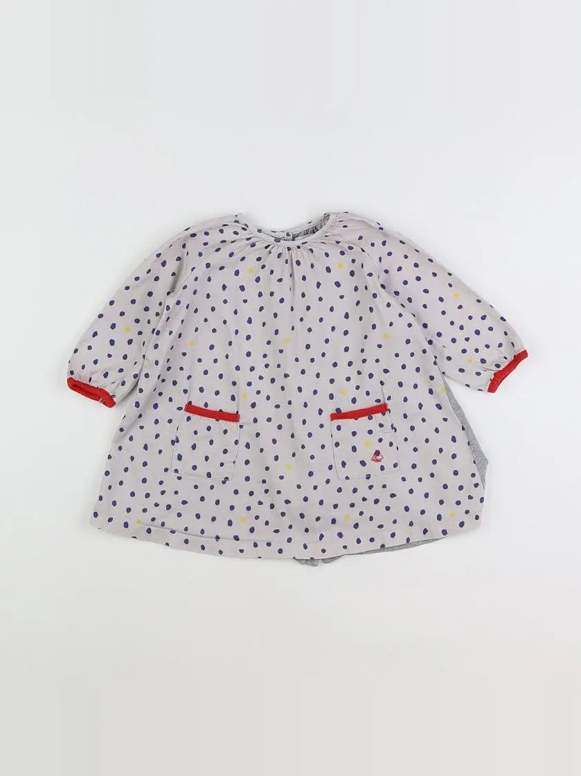 Petit Bateau - robe marron, bleu - 12 mois