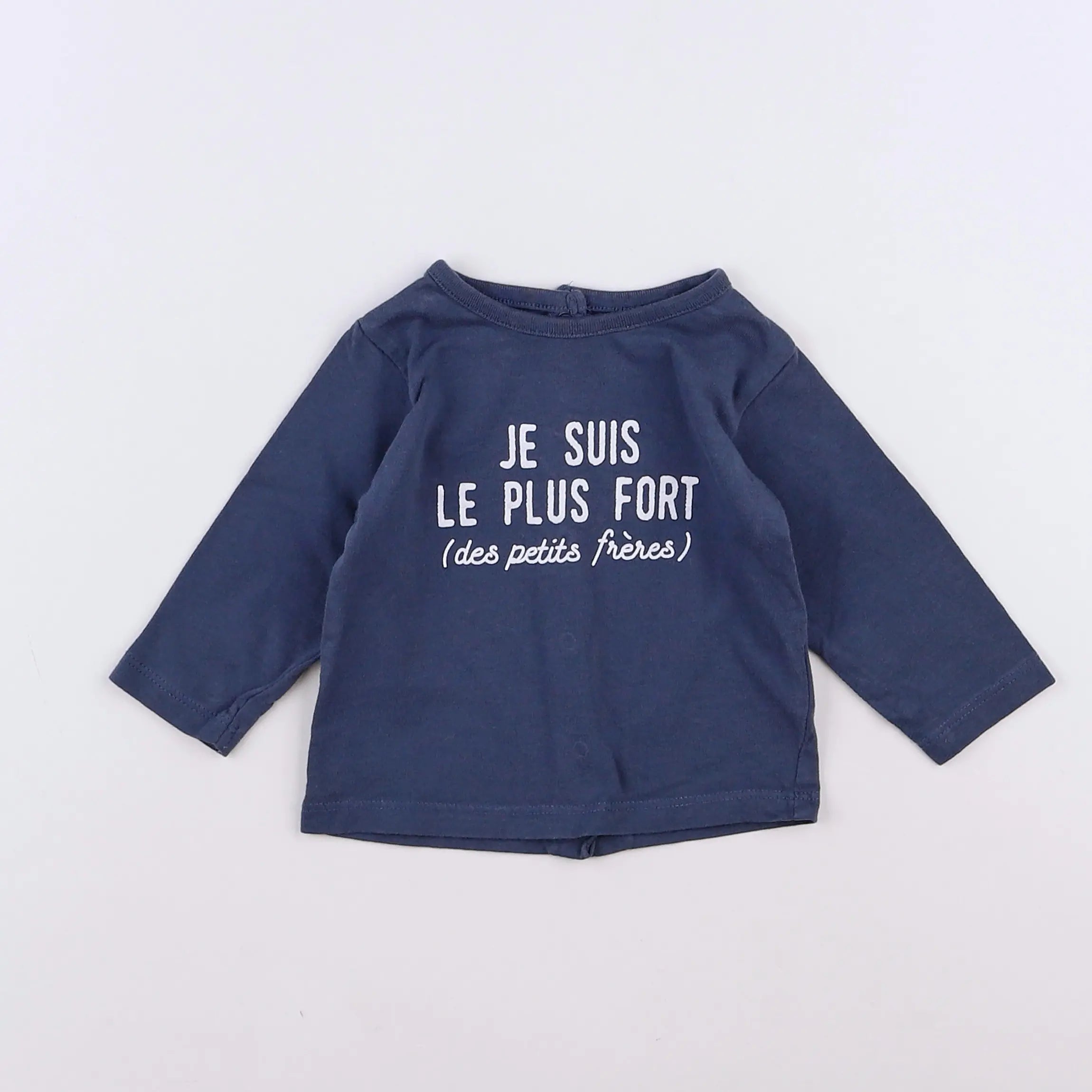 Vertbaudet - tee-shirt bleu - 3 mois