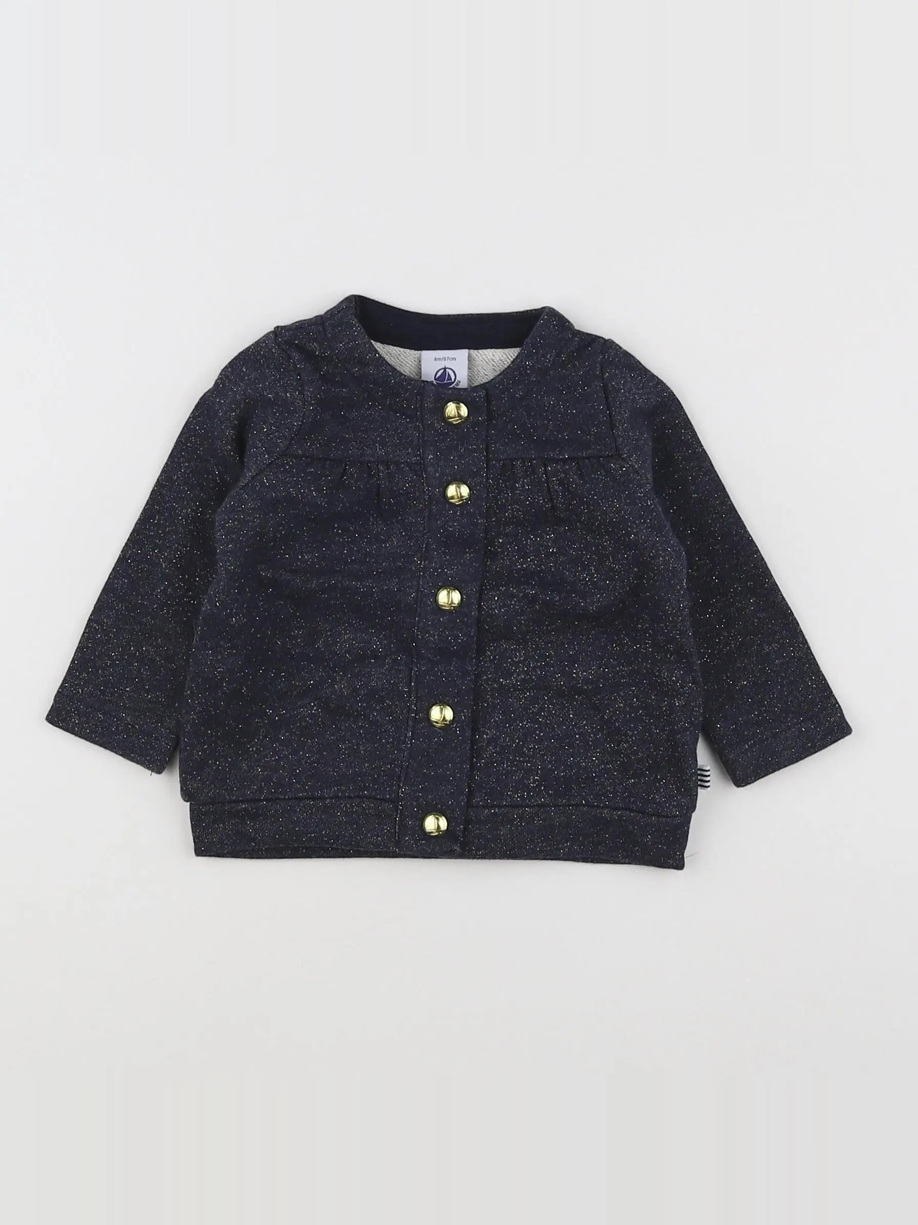 Petit Bateau - sweat bleu - 6 mois