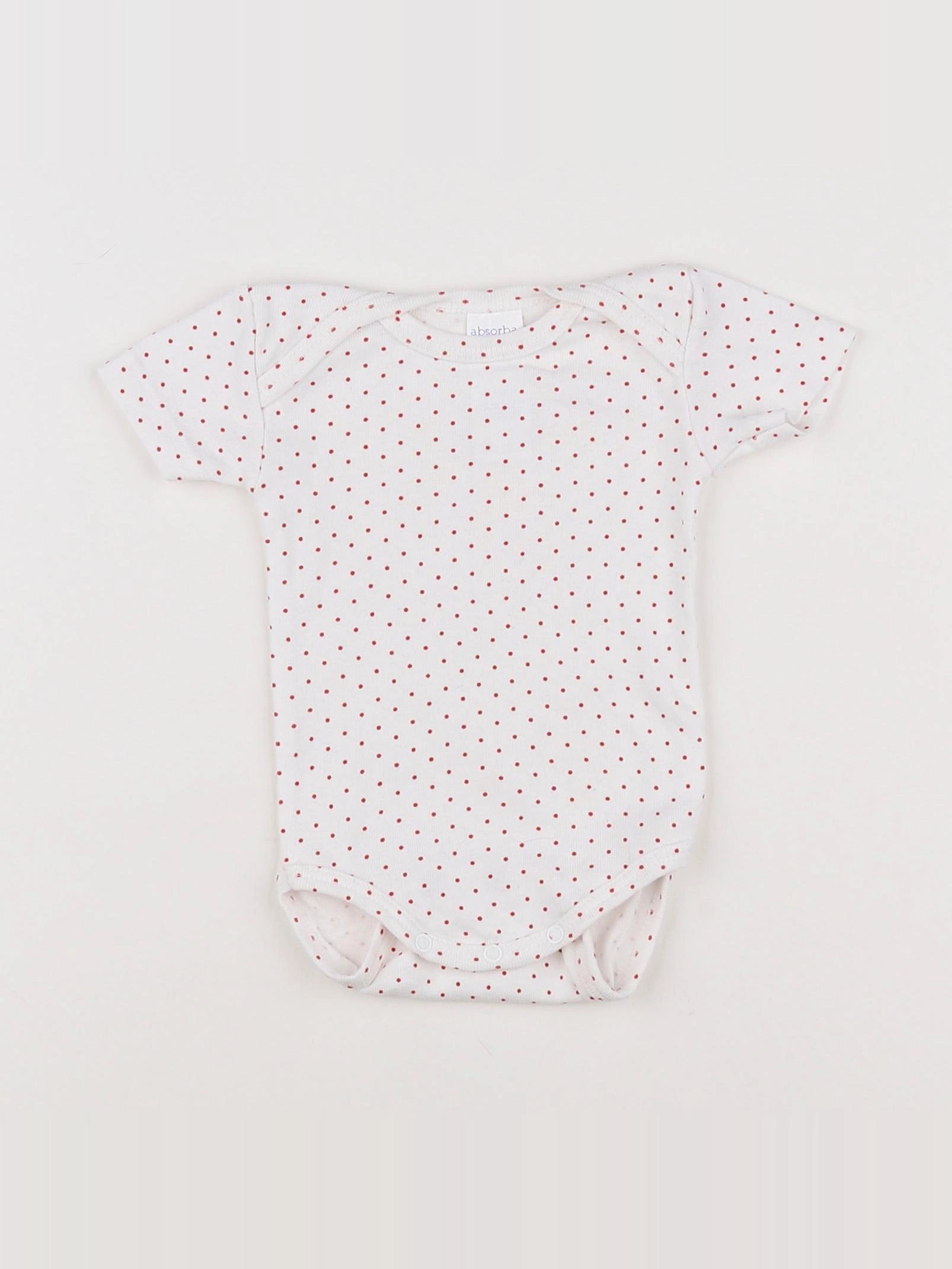 Absorba - body blanc, rouge - 3 mois