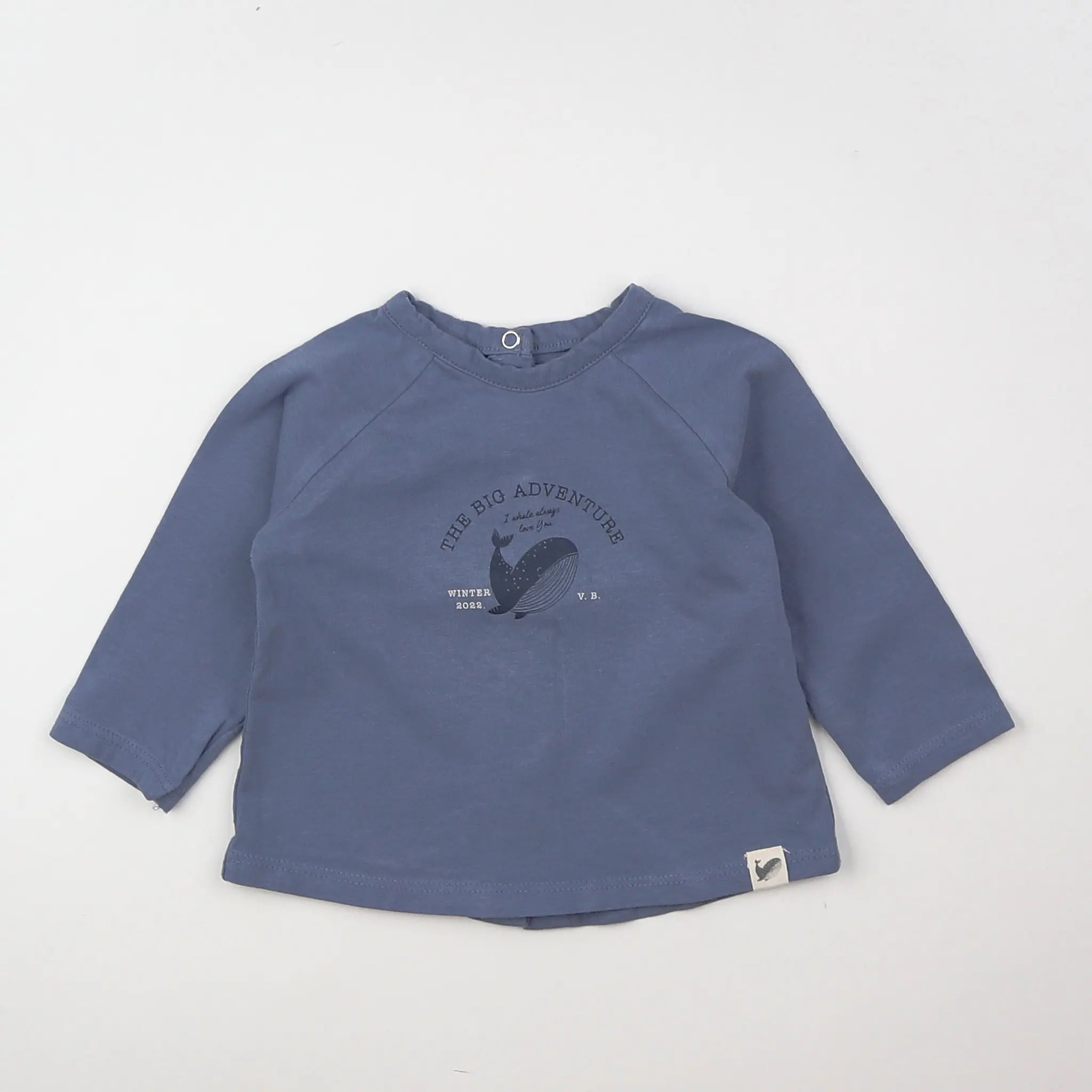 Vertbaudet - tee-shirt bleu - 3 mois