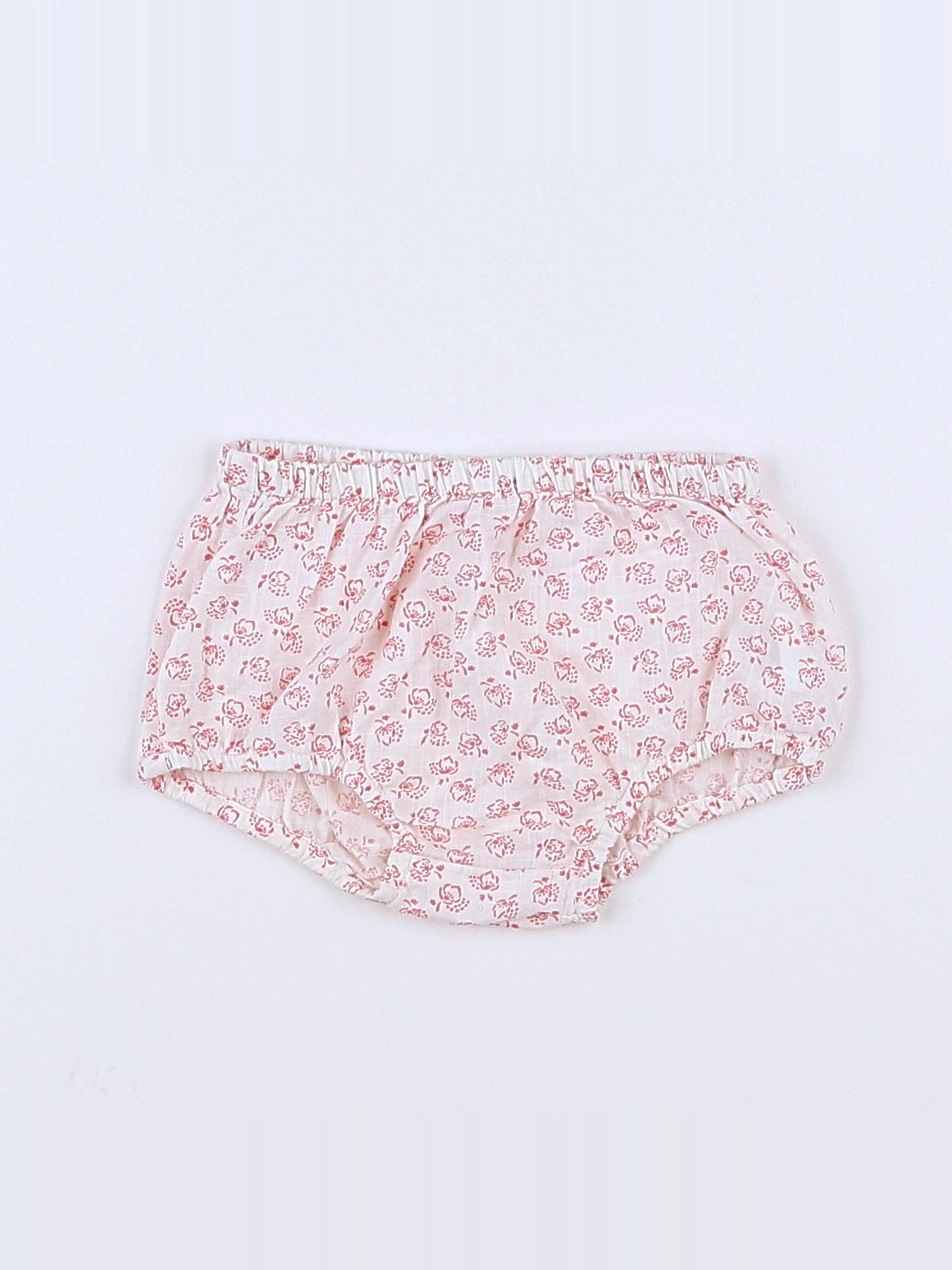 Boutchou - bloomer blanc, rose - 3 mois