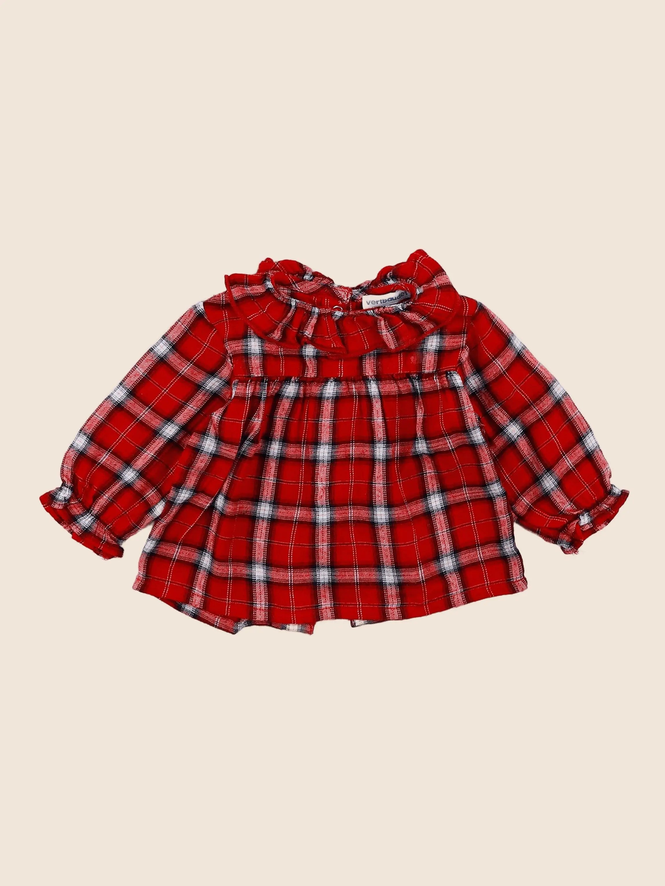 Vertbaudet - blouse rouge - 3 mois