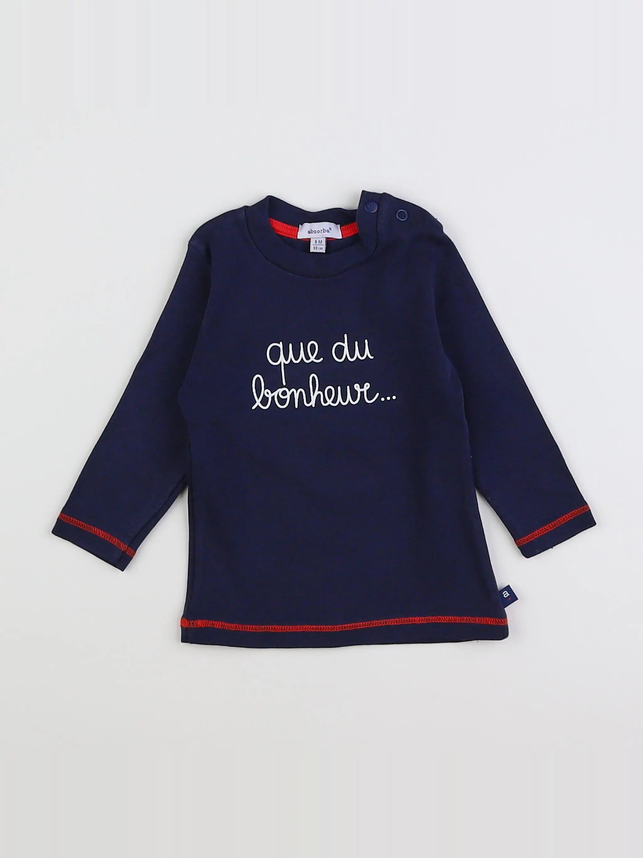 Absorba - tee-shirt bleu, blanc - 6 mois