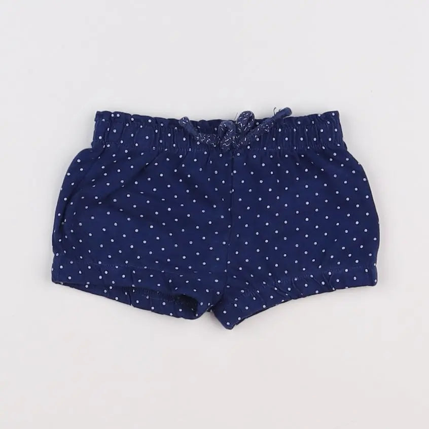 Vertbaudet - short bleu, blanc - 3 mois