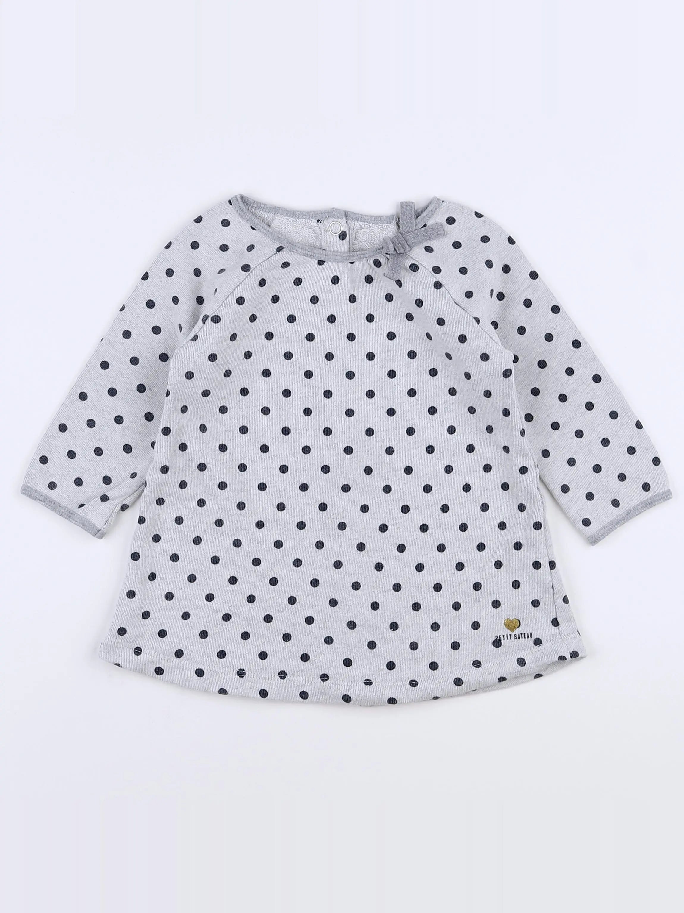 Petit Bateau - robe gris - 12 mois