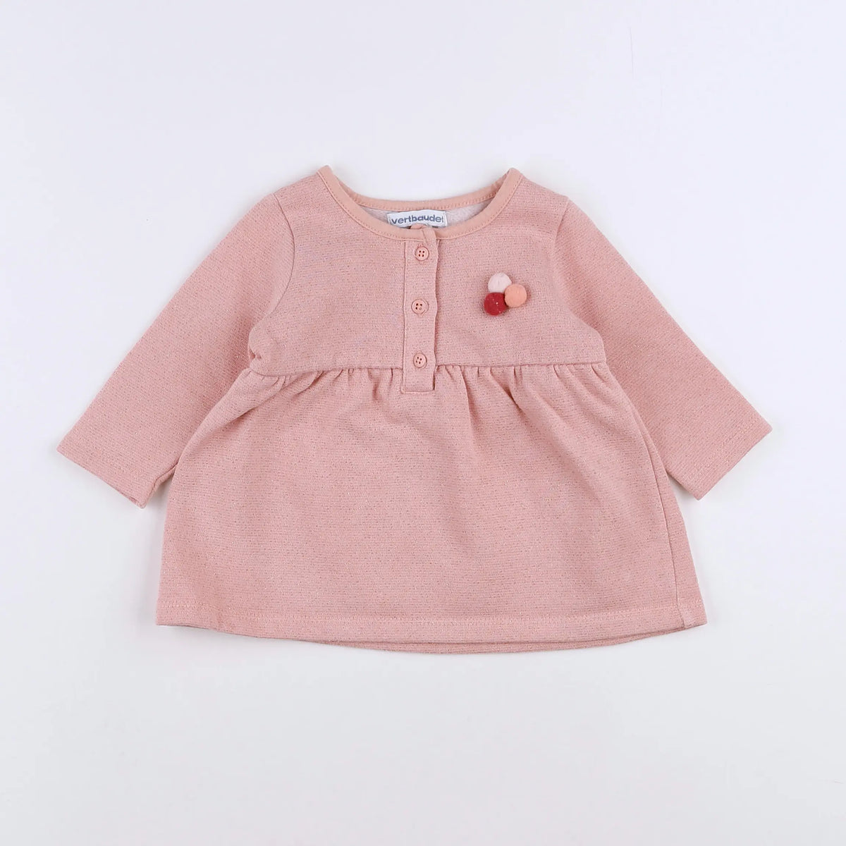 Vertbaudet - robe or, rose - 3 mois
