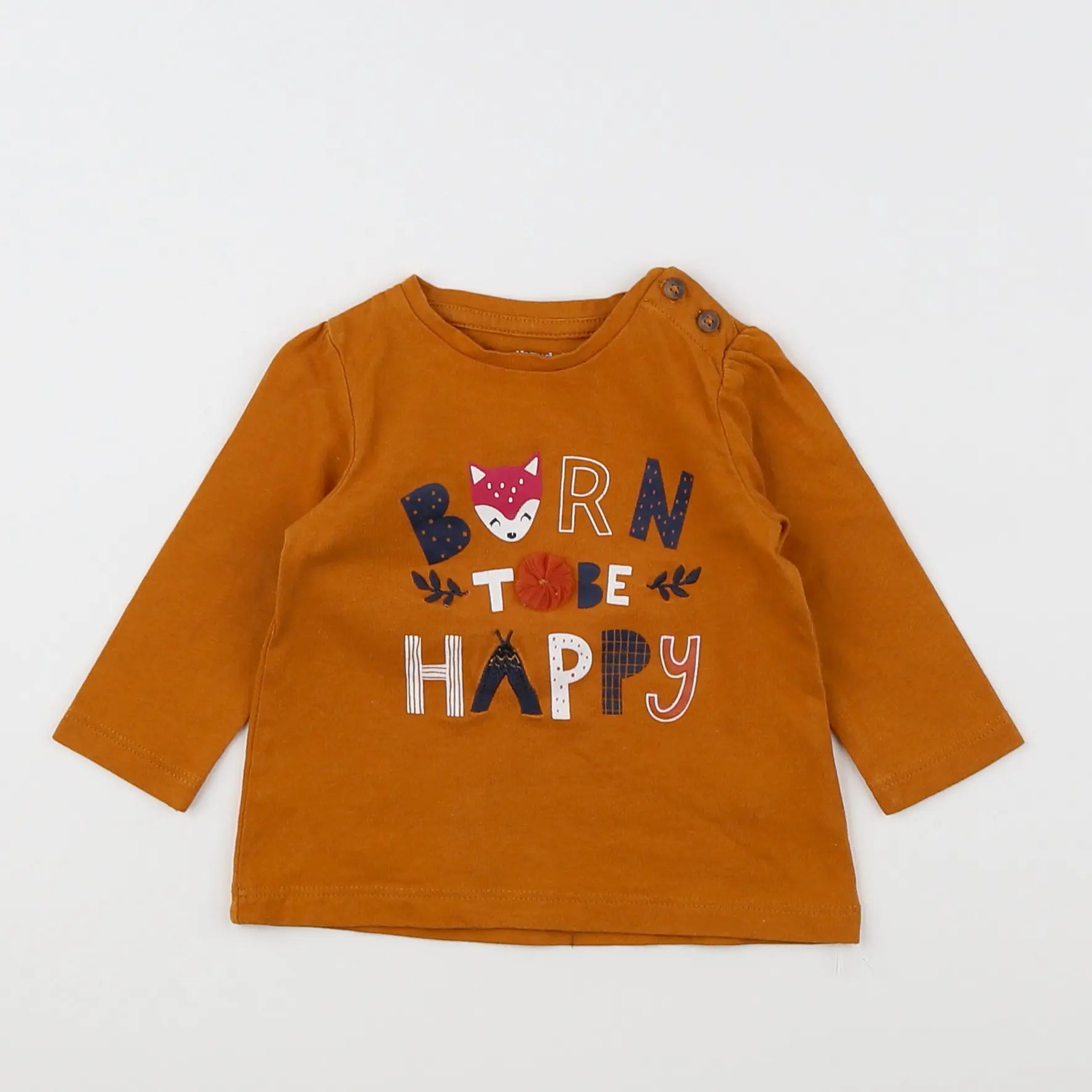 Vertbaudet - tee-shirt marron - 3 mois