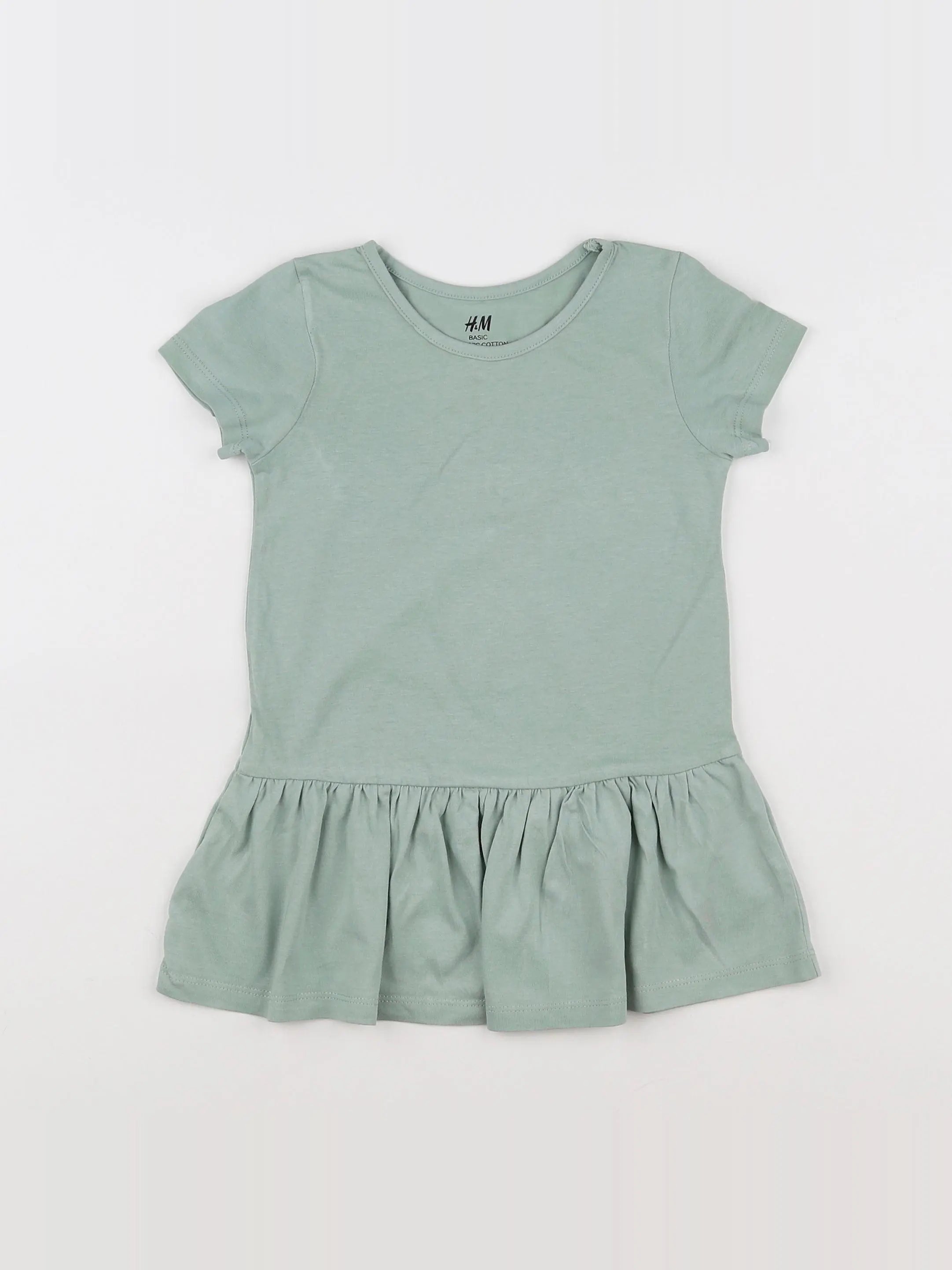 H&M - robe vert - 12/18 mois