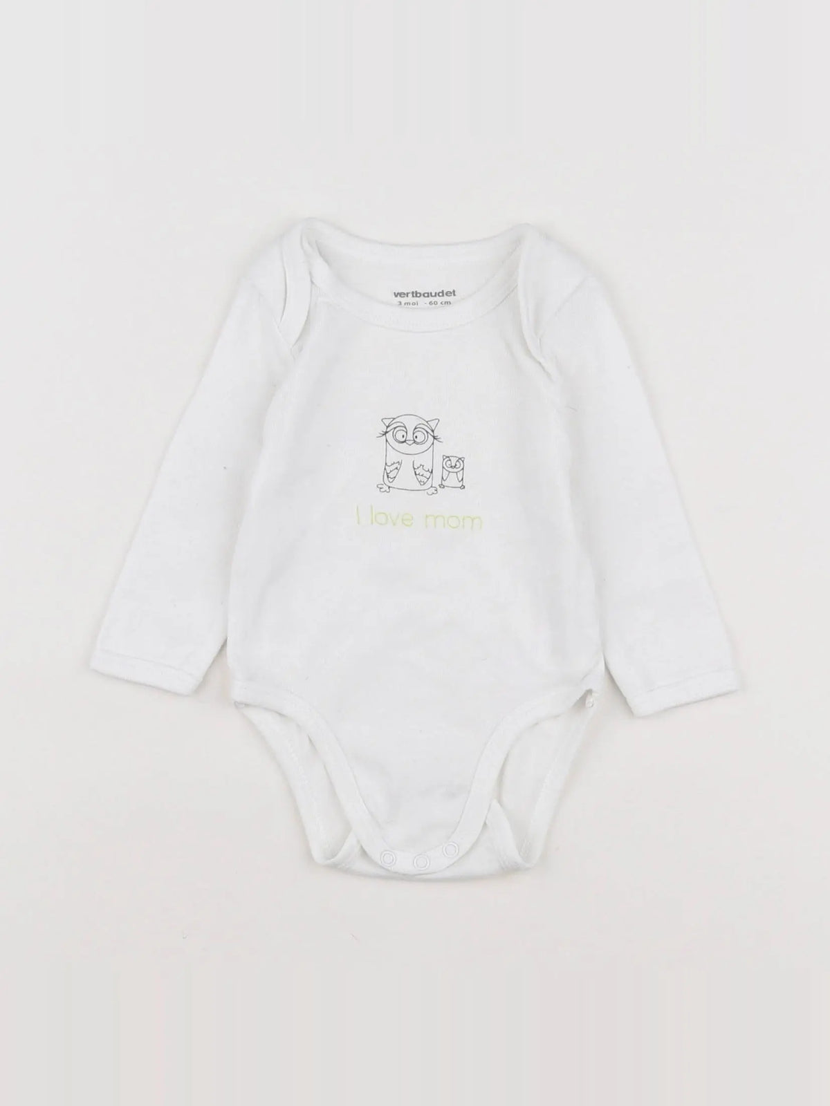 Vertbaudet - body blanc, jaune - 3 mois