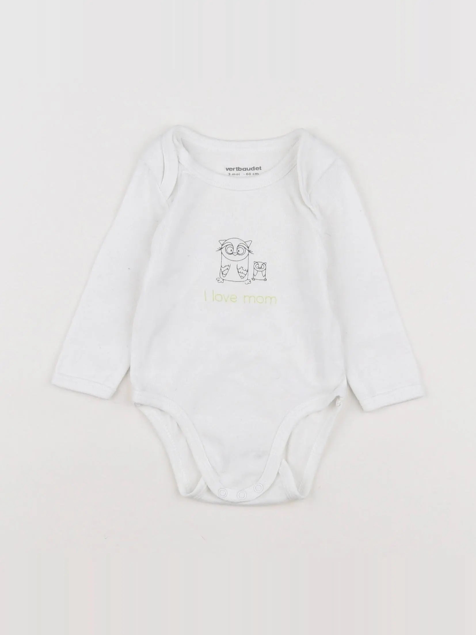 Vertbaudet - body blanc, jaune - 3 mois