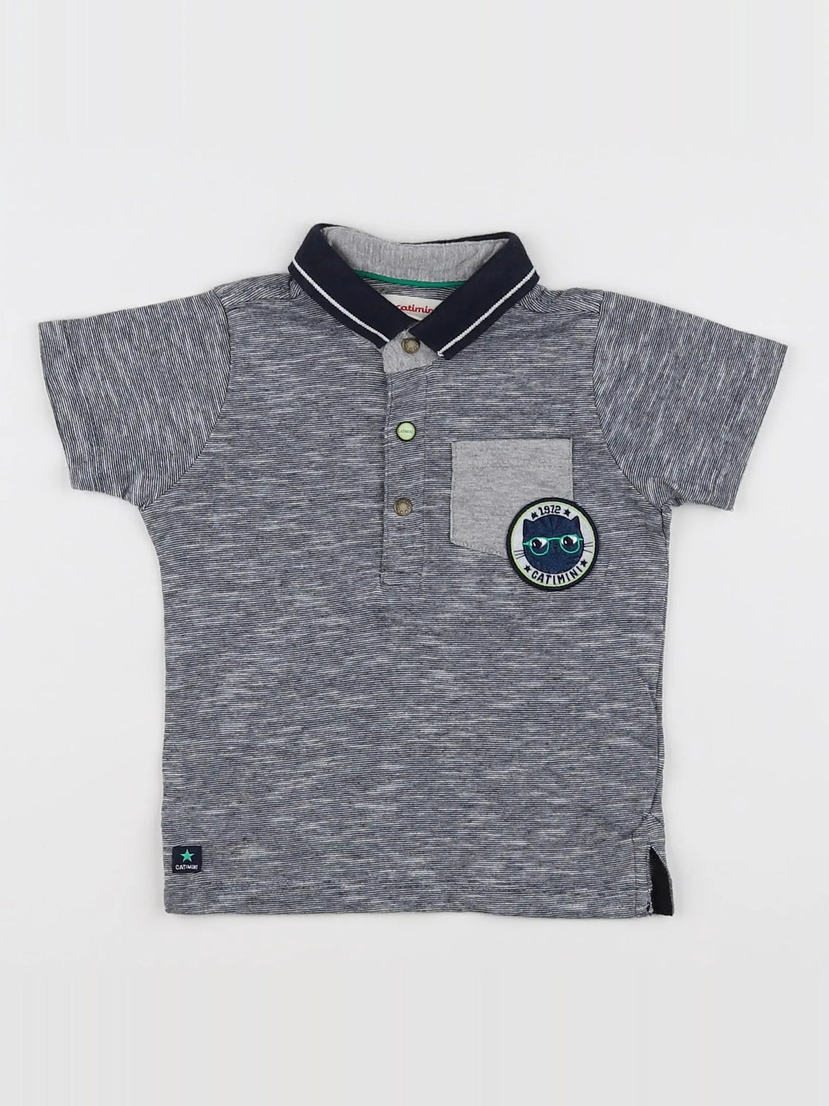 Catimini - polo bleu - 12 mois