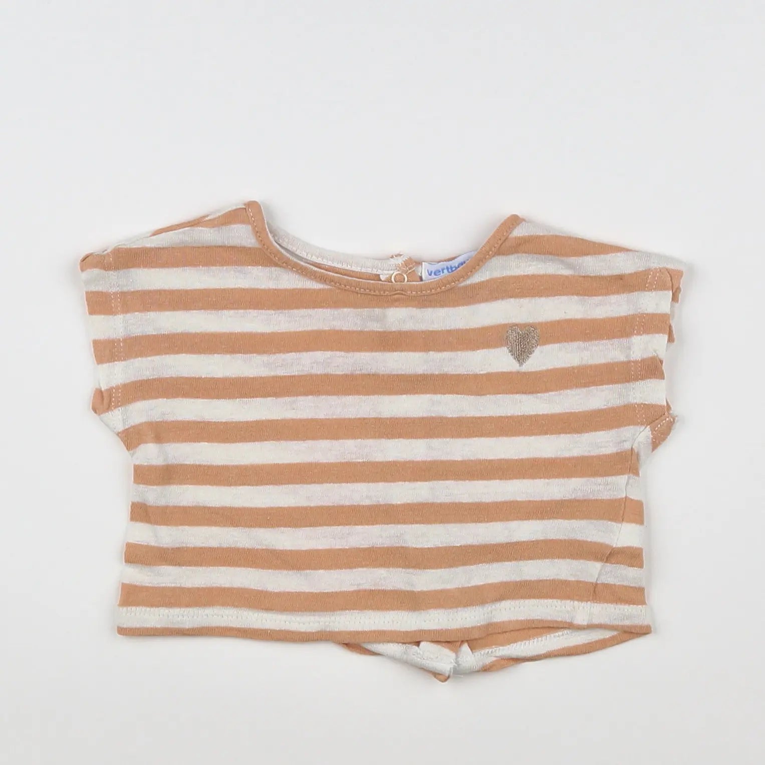 Vertbaudet - tee-shirt beige - 3 mois