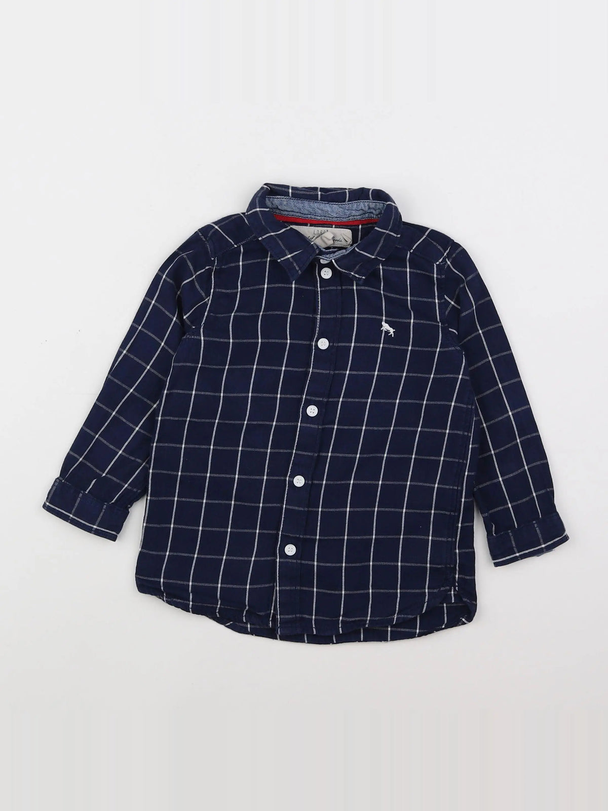 H&M - chemise bleu, blanc - 12/18 mois